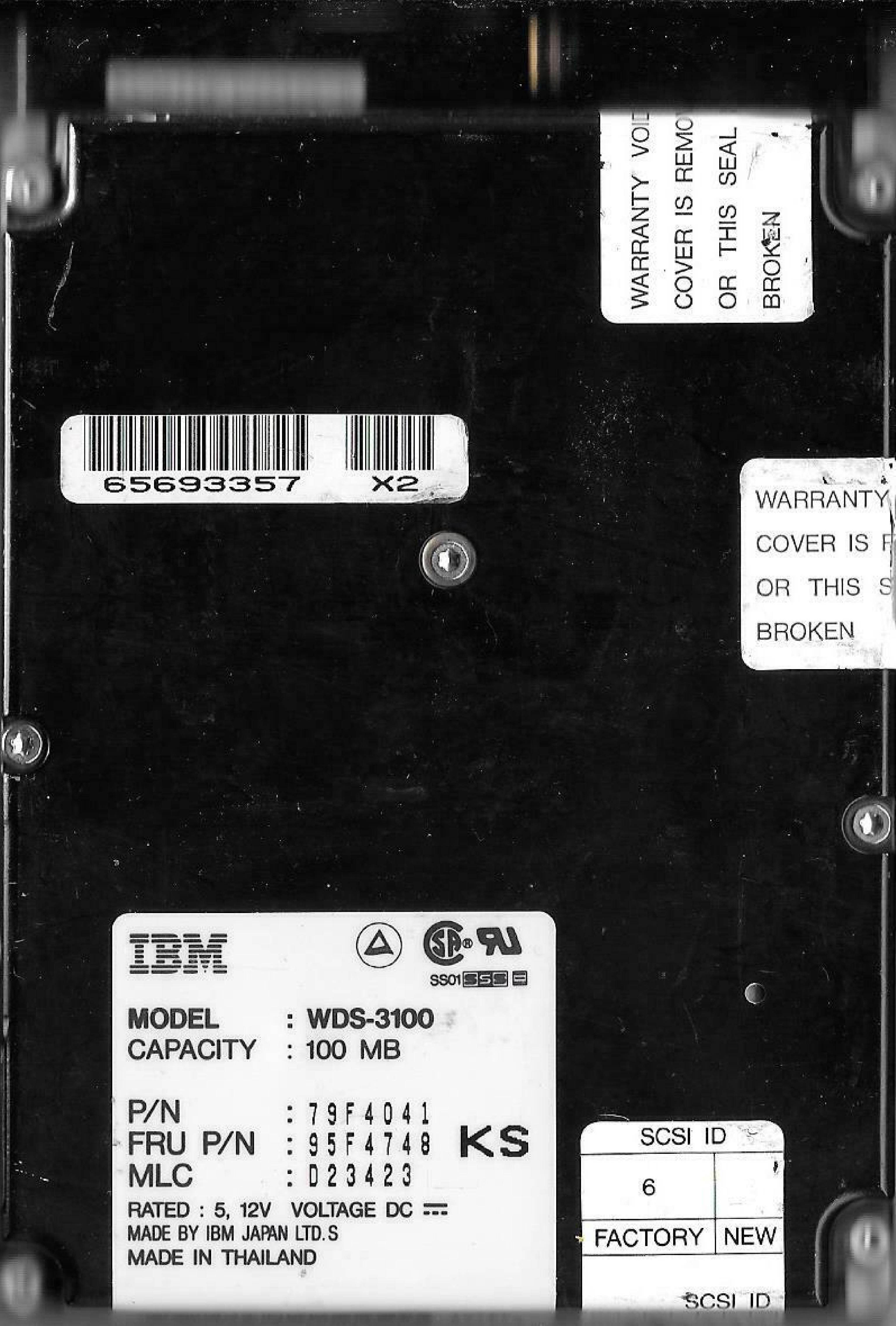 IBM 79F4041 100MB SCSI 3.5 50 PIN