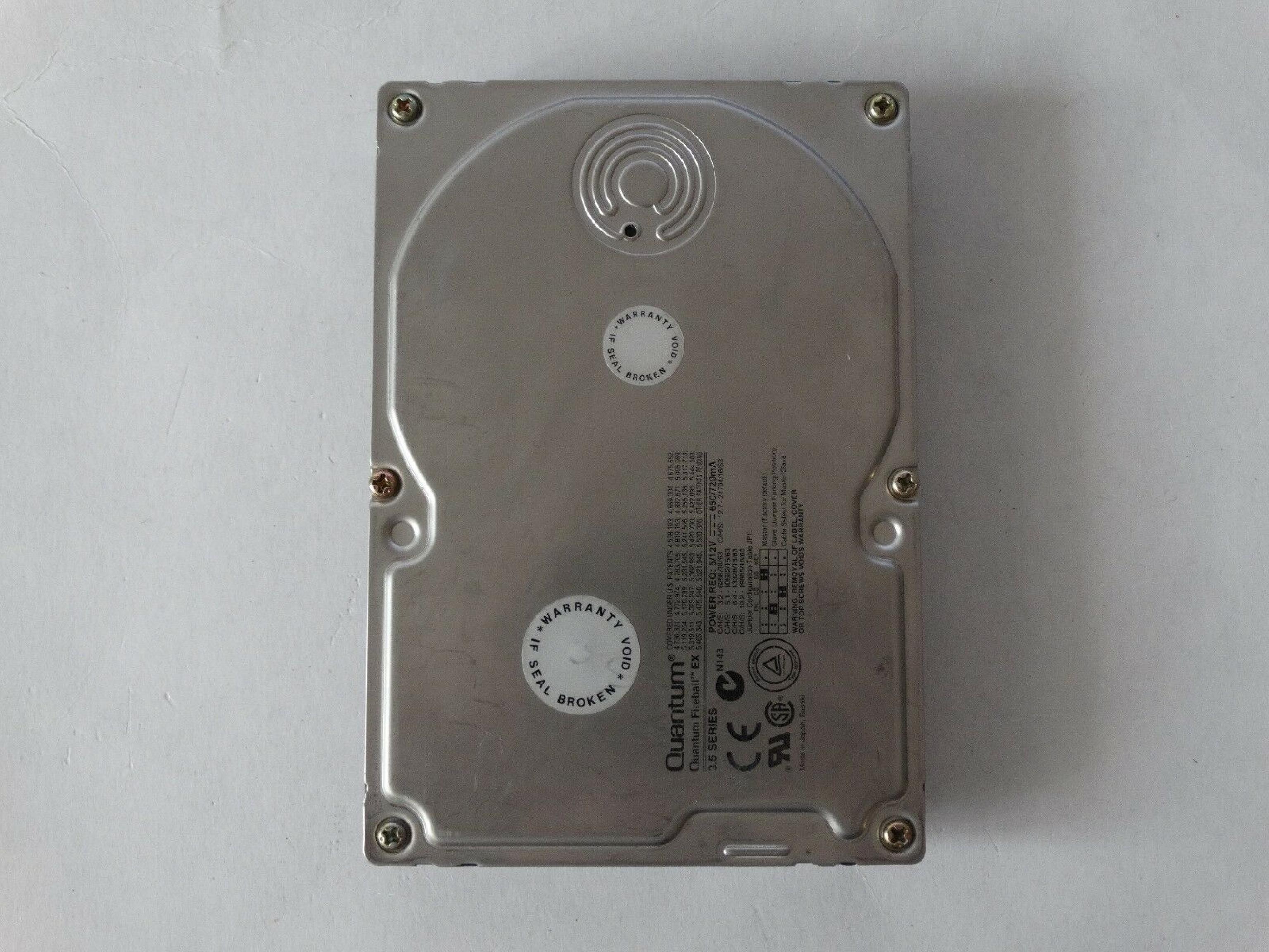 HEWLETT PACKARD / HP / QUANTUM EX64A012 6.4GB ULTRA DMA/33 IDE 3.5 LOW PROFILE AT INCH HARD DRIVE