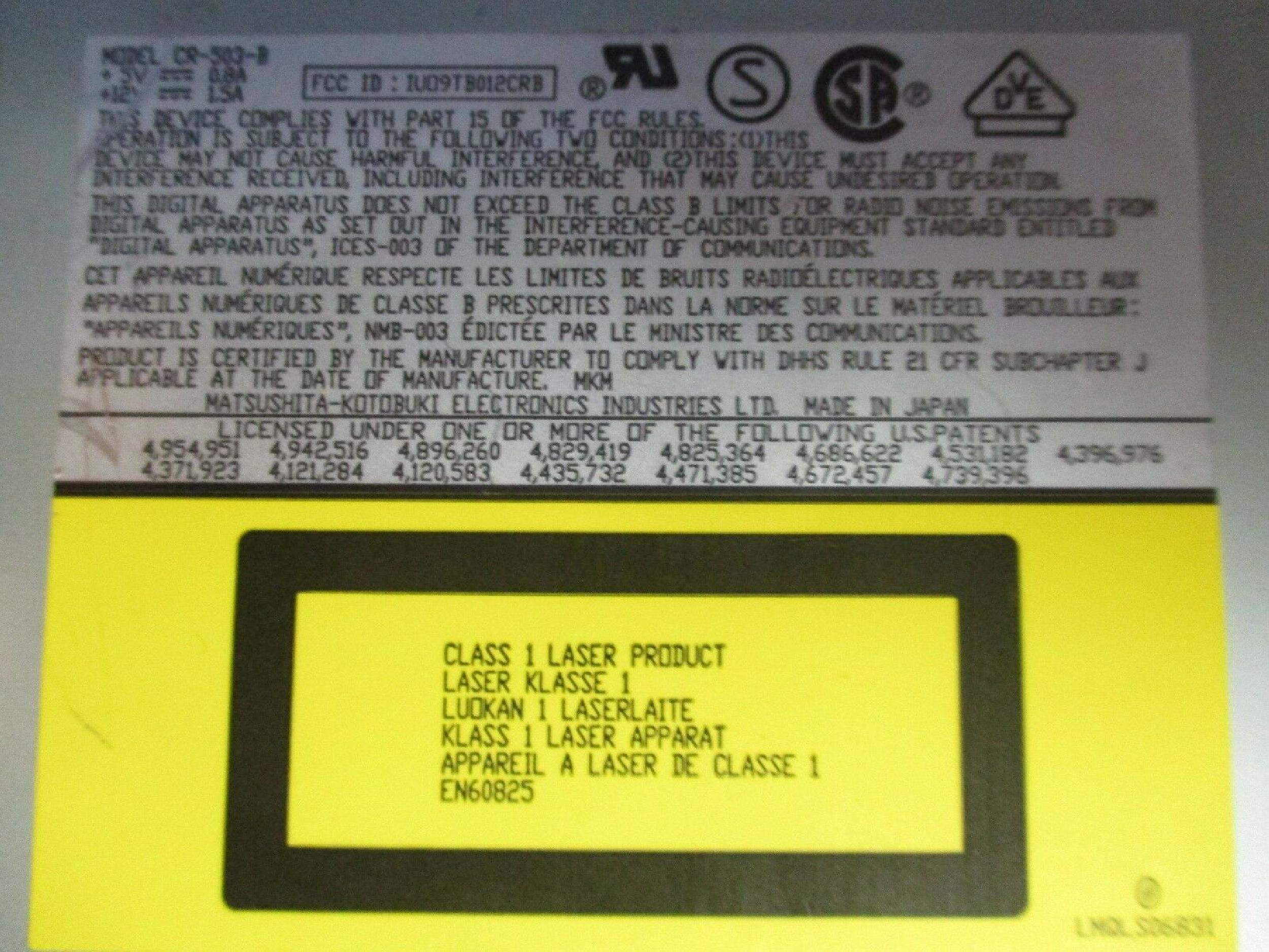 COMPAQ / HEWLETT PACKARD / HP 142223-201 2X INTERNAL SCSI CDROM DRIVE