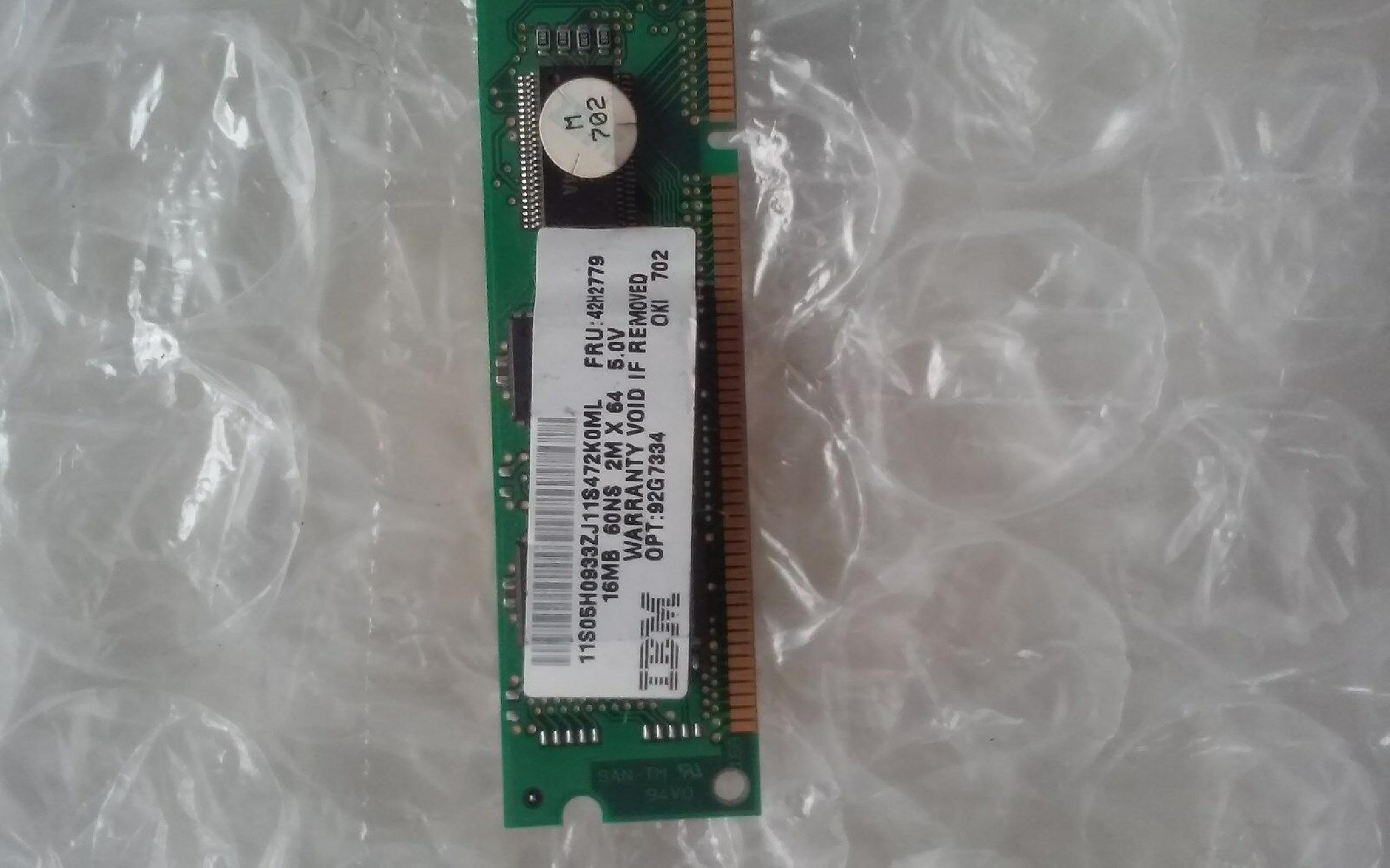 IBM 92G7334 16MB DIMM 60NS 5 VOLT NON-PARITY 750/350