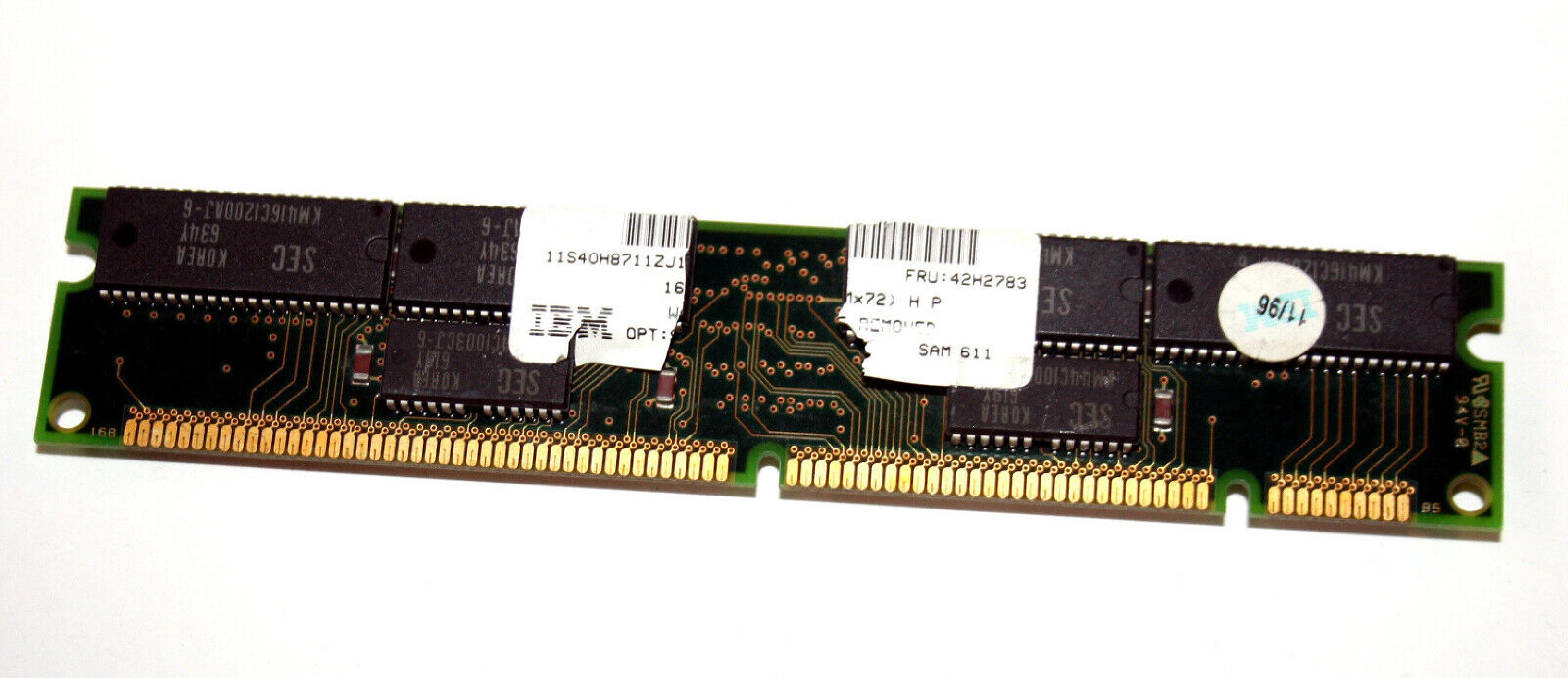 IBM 42H2783 16MB DIMM 60NS 5 VOLT 2X72 PARITY