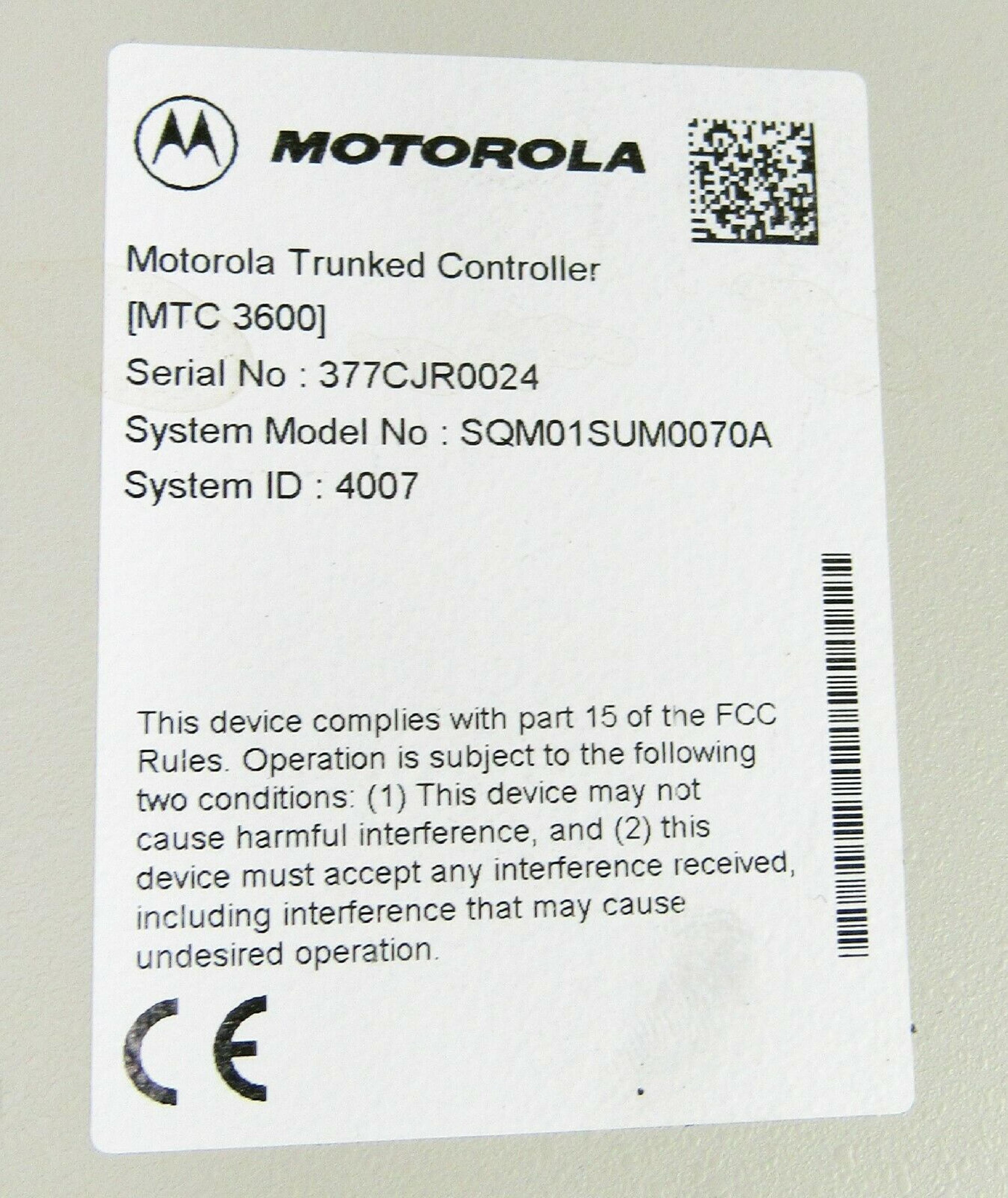 CODEX / MOTOROLA 3600 MODEL 3600 SERIES COMMUNICATION PLATFORM 3600 PC32701 AT9USA51129MDE