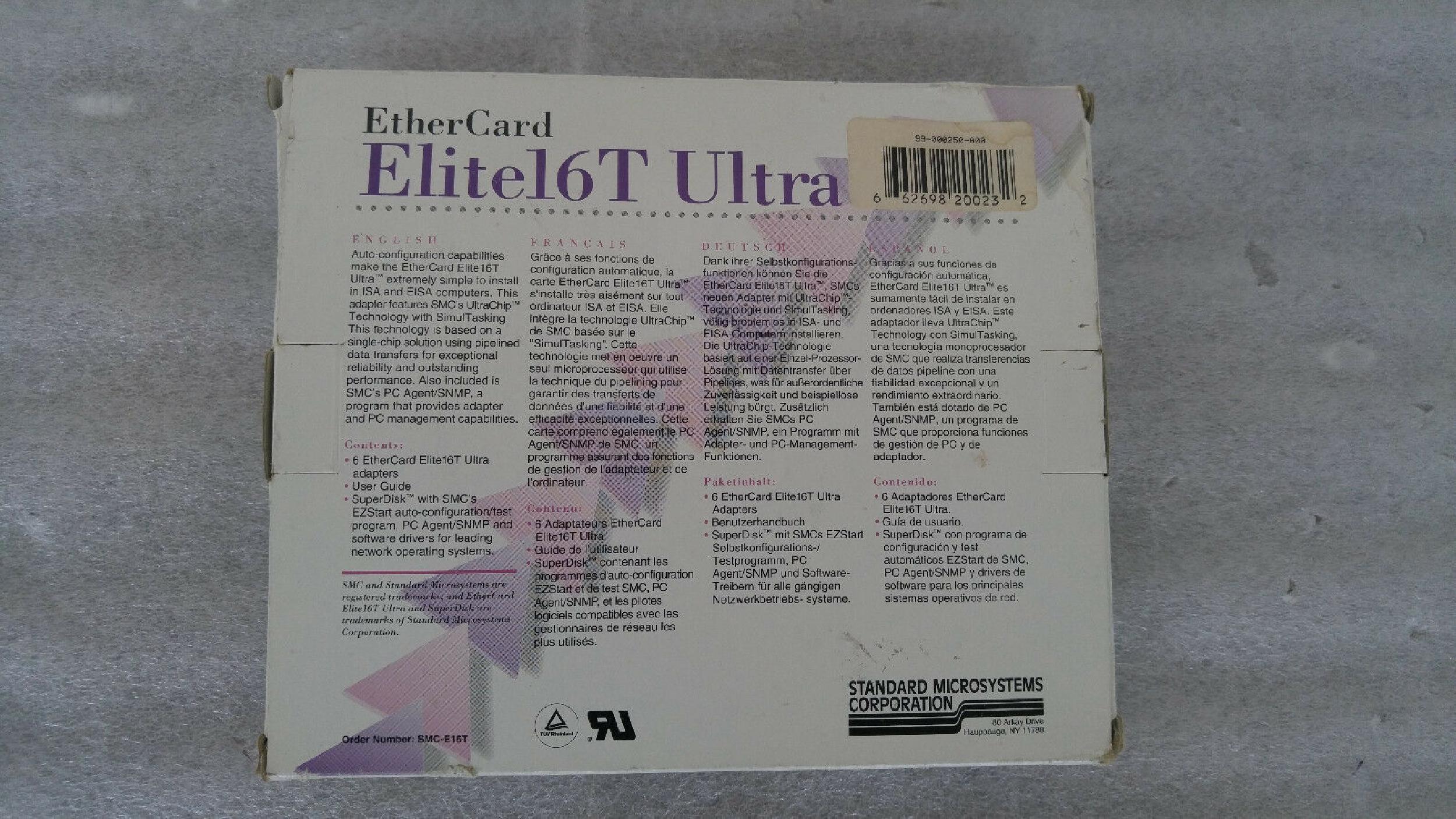 SMC / STANDARD MICROSYSTEMS CORPORATION 8216T ETHERCARD ELITE 16T ULTRA