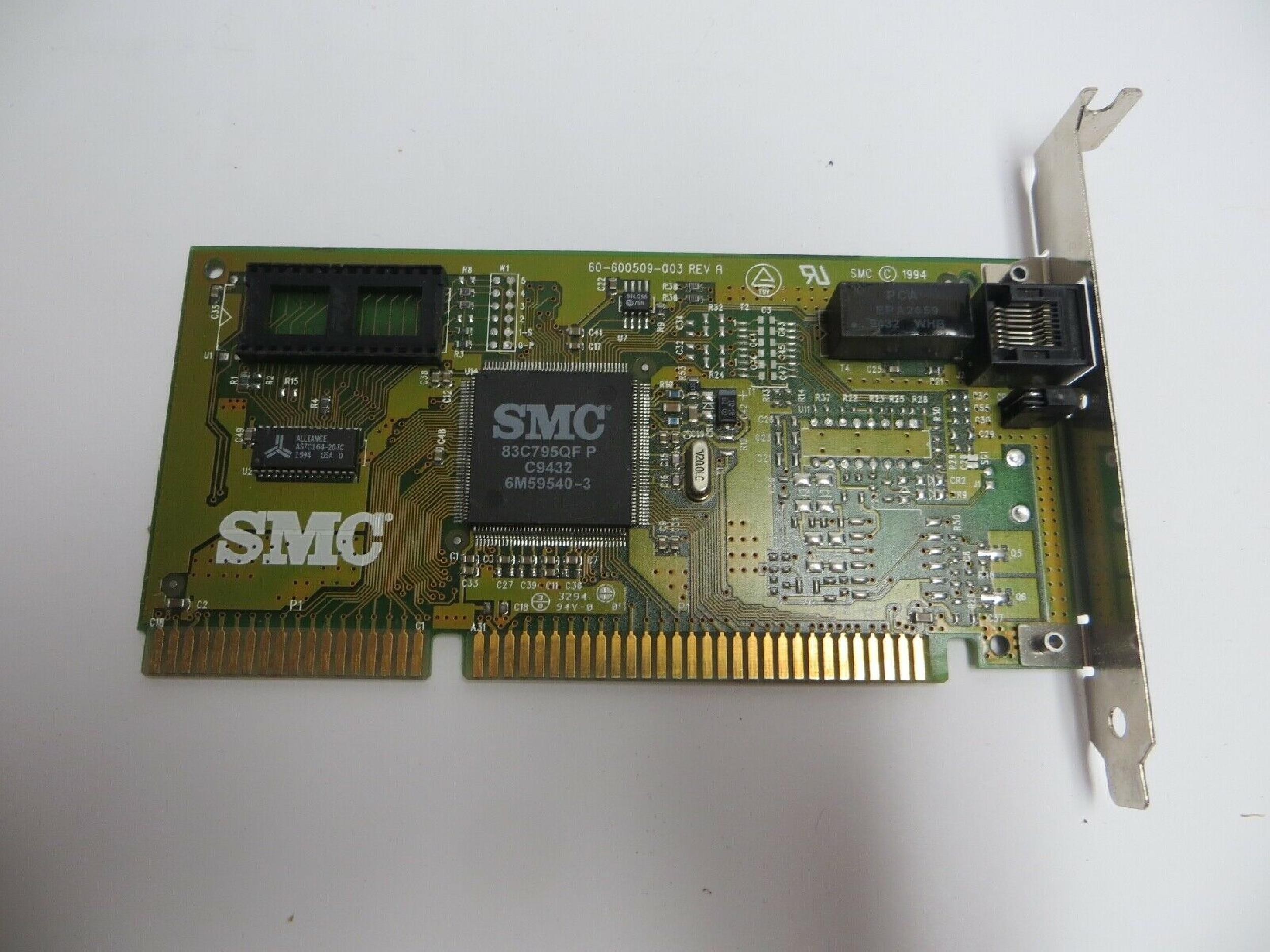 SMC / STANDARD MICROSYSTEMS CORPORATION 83C795QF ISA 10BASE-T RJ45 ETHERNET