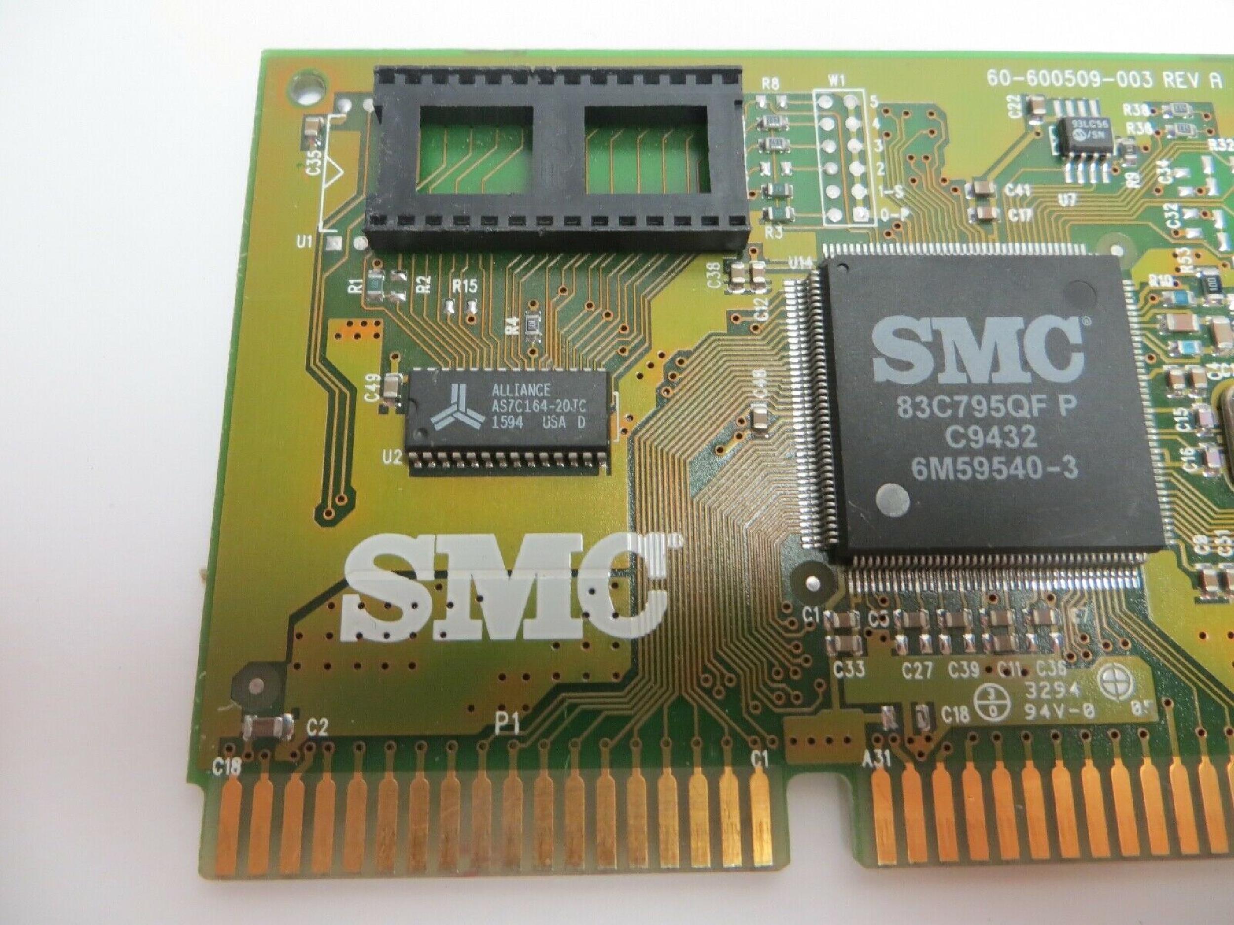 SMC / STANDARD MICROSYSTEMS CORPORATION 83C795QF ISA 10BASE-T RJ45 ETHERNET
