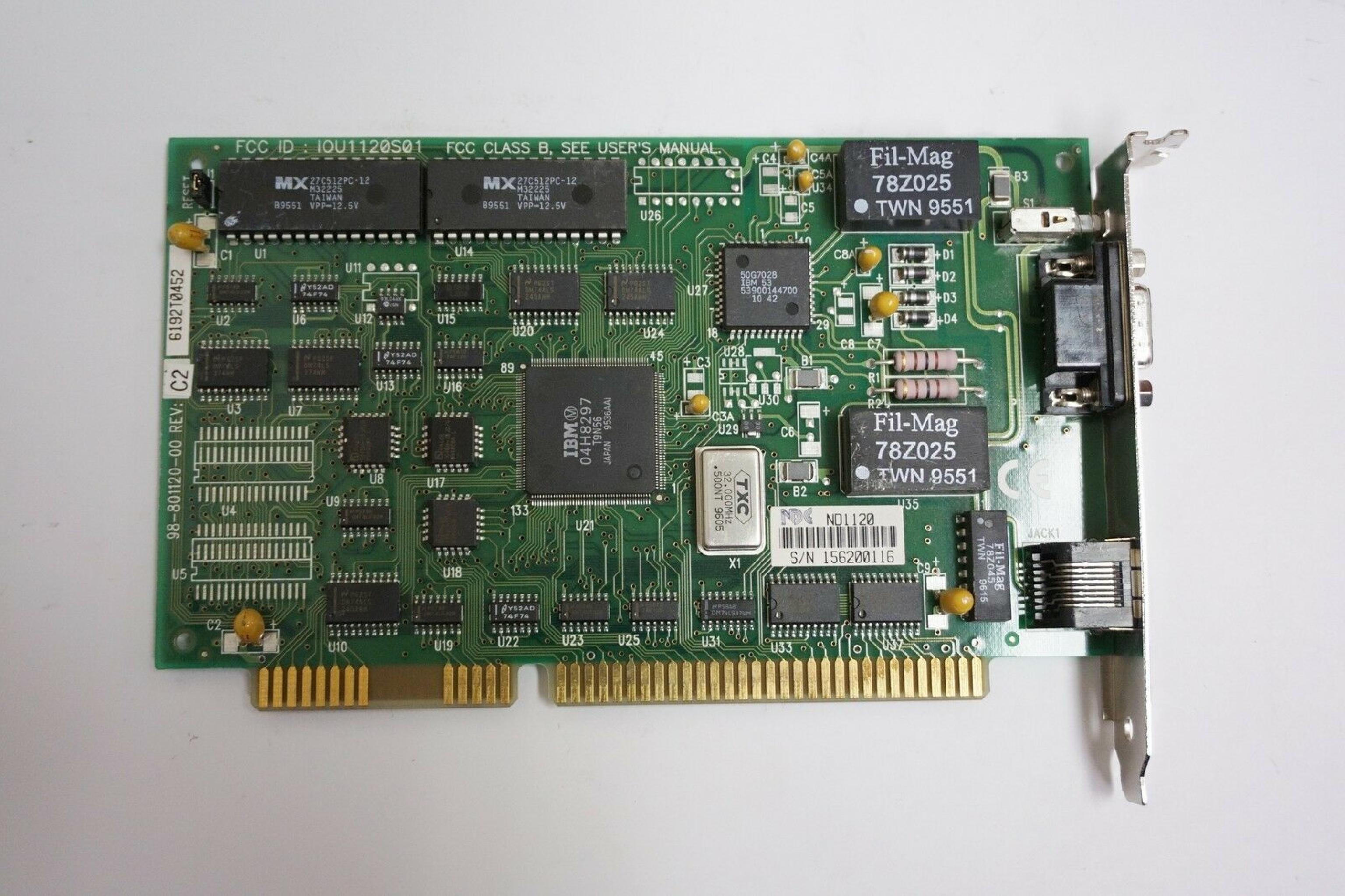 IBM 98-801120-00 ISA TOKEN RING NIC