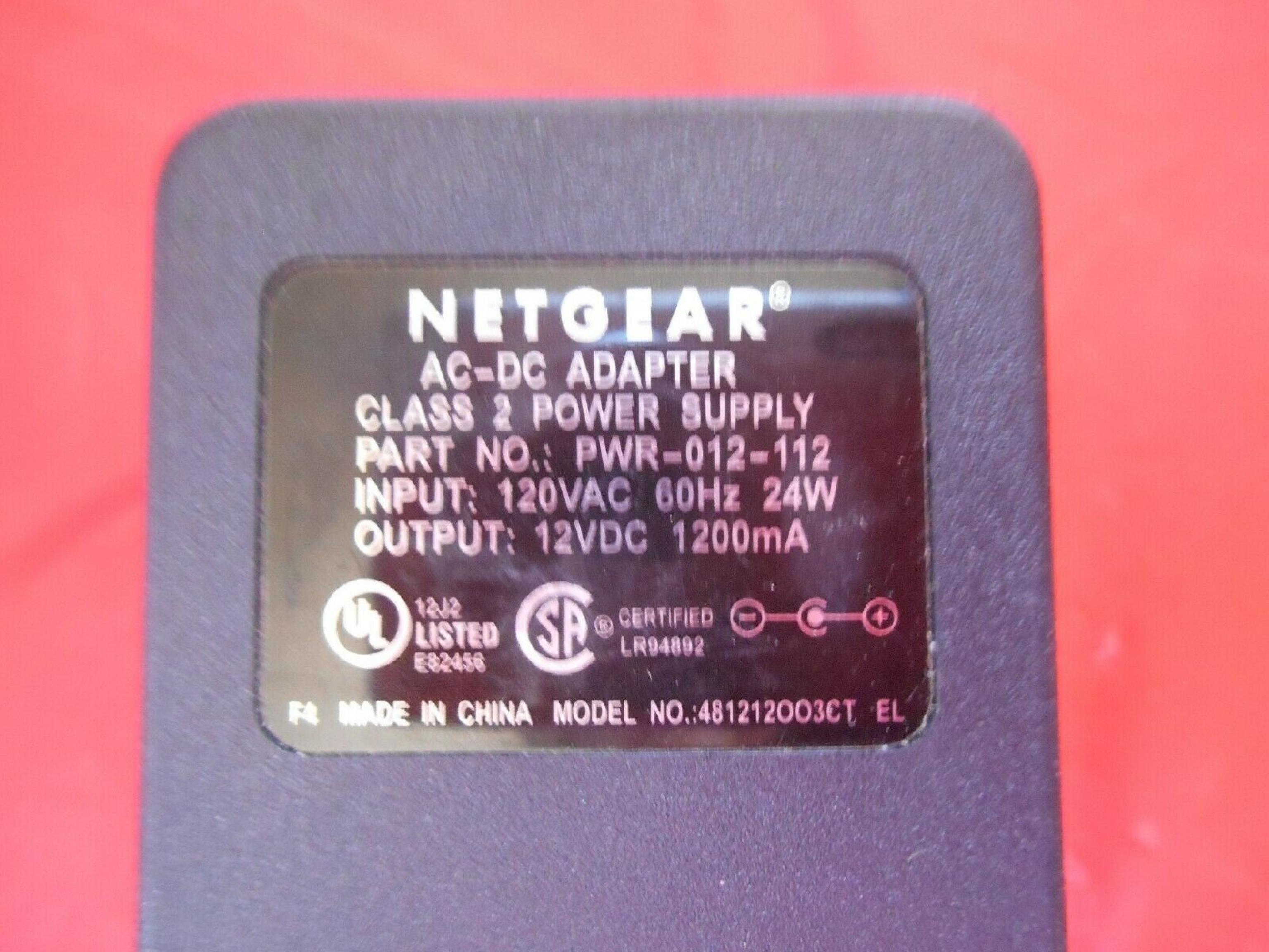 NETGEAR 481212003CT 12V DC 1.2A AC ADAPTER WITH BARREL CONNECTOR FOR DS104