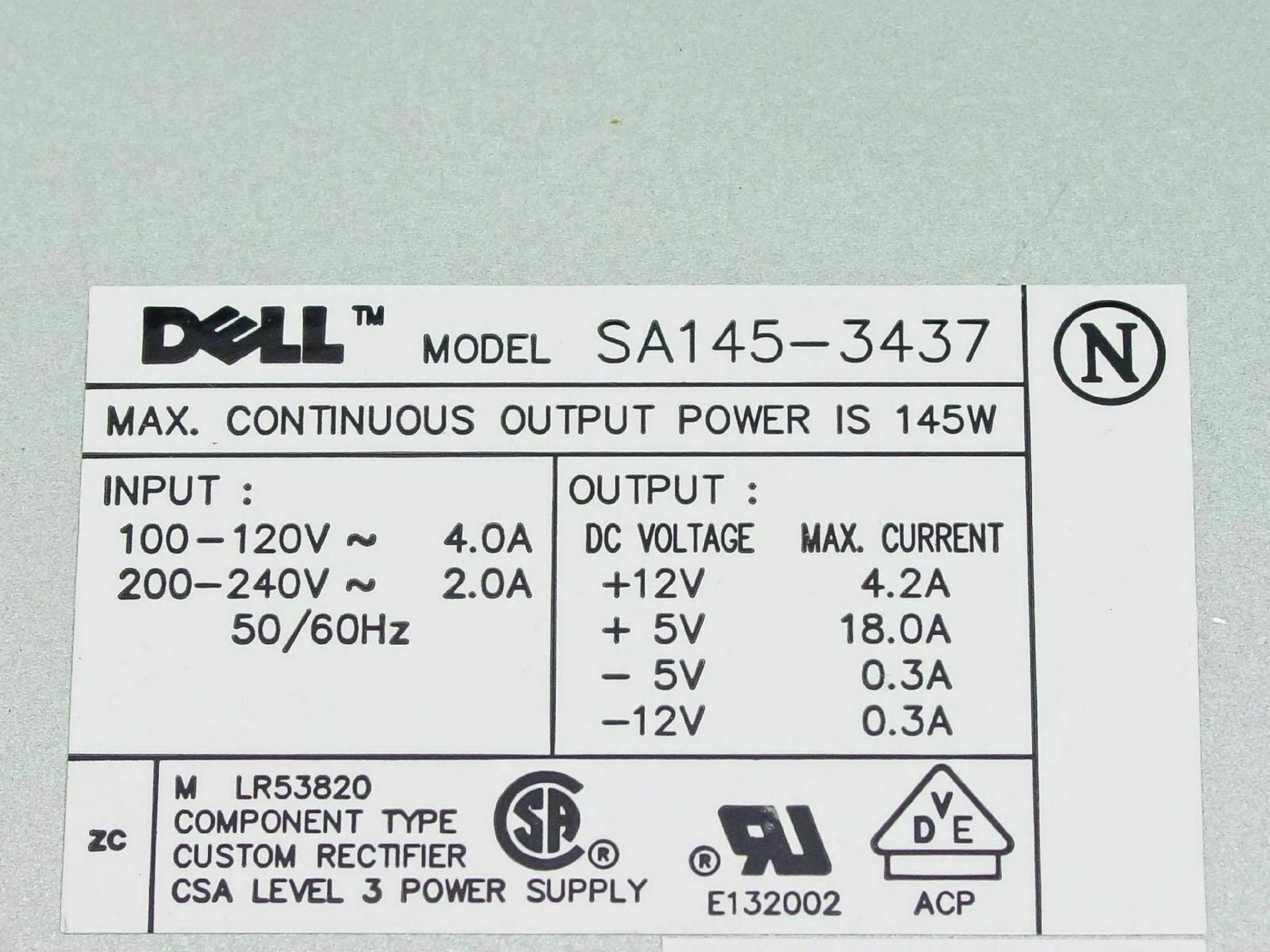 DELL SA145-3437 145 WATT POWER SUPPLY AT STYLE