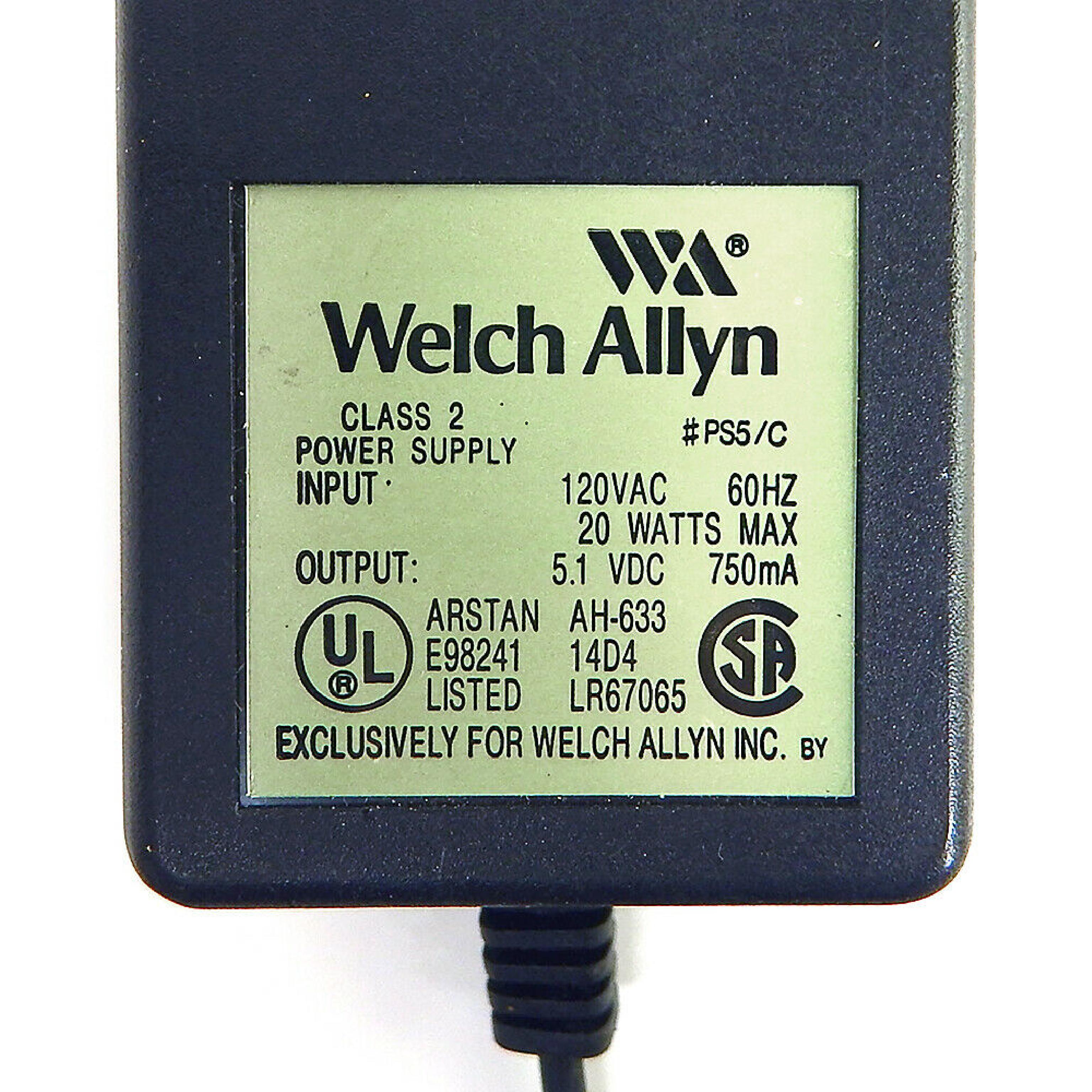 WELCH ALLYN PS5/C AC ADAPTER 5.1V .75A