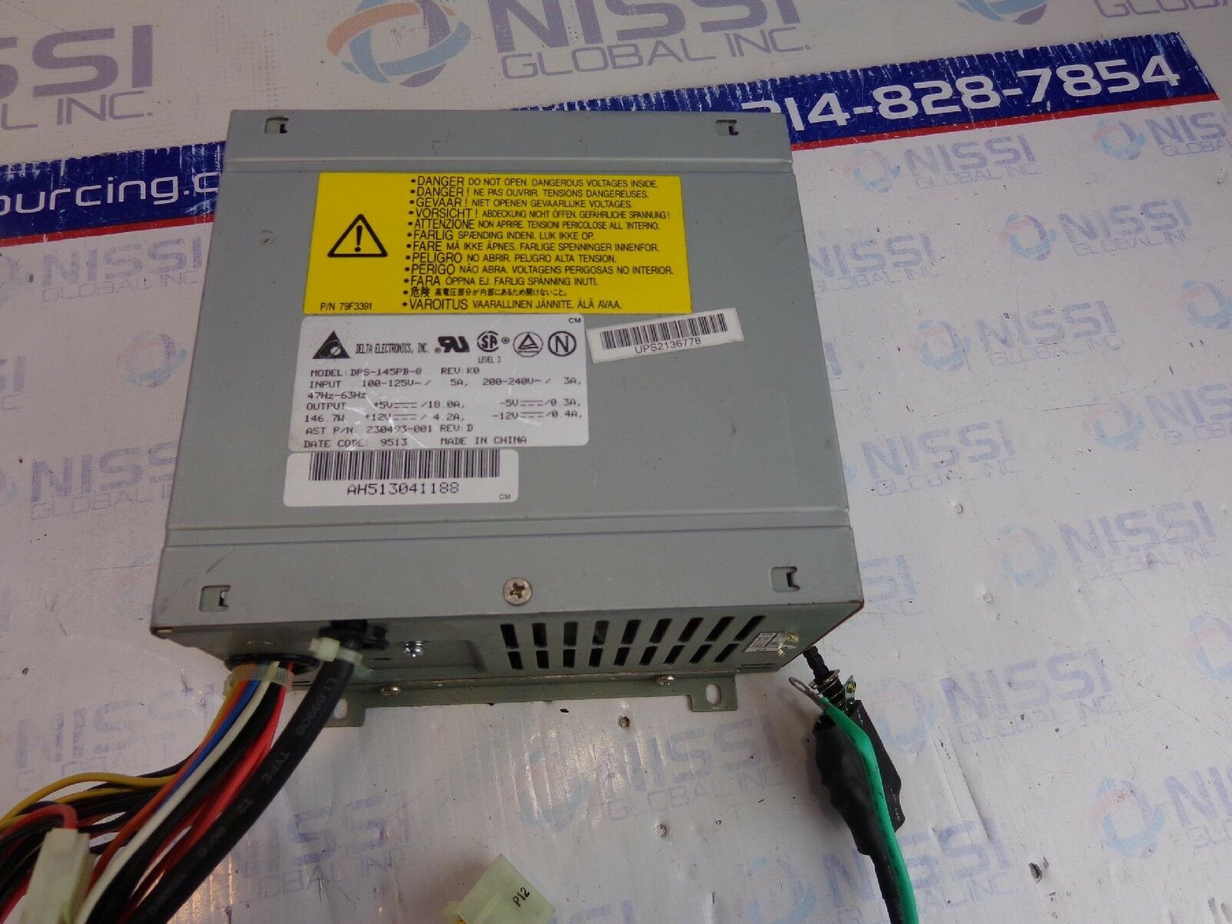 DELTA ELECTRONICS INC DPS-145PB-8 DELTA 145 WATT POWER SUPPLY AT STYLE 200W