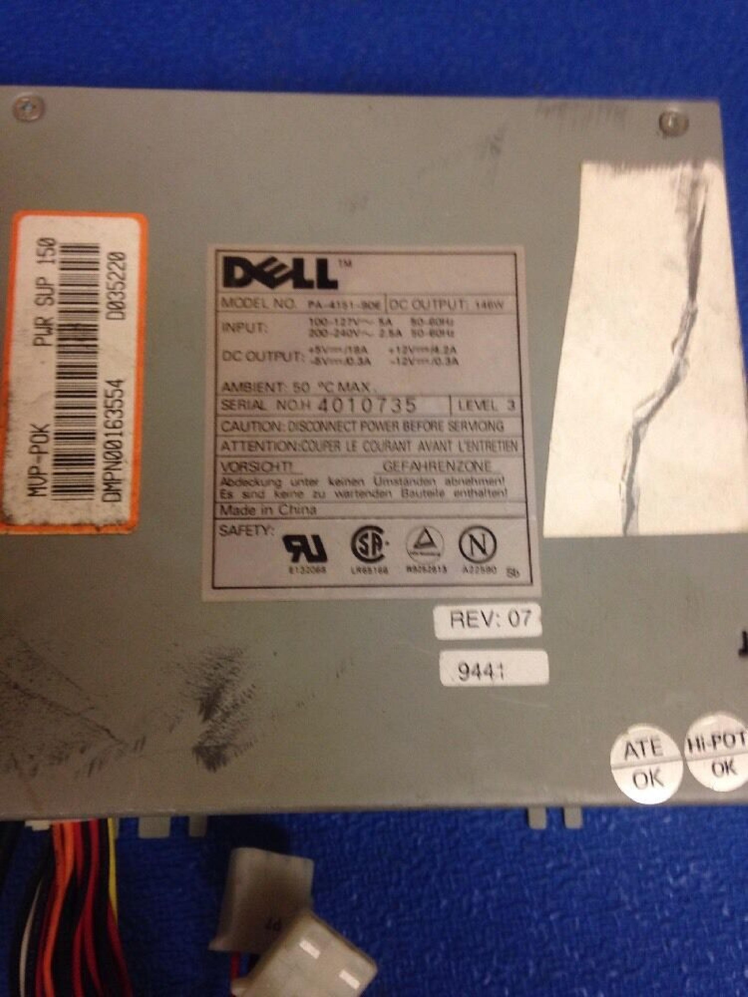 DELL PA-4151-9DE 145 WATT POWER SUPPLY