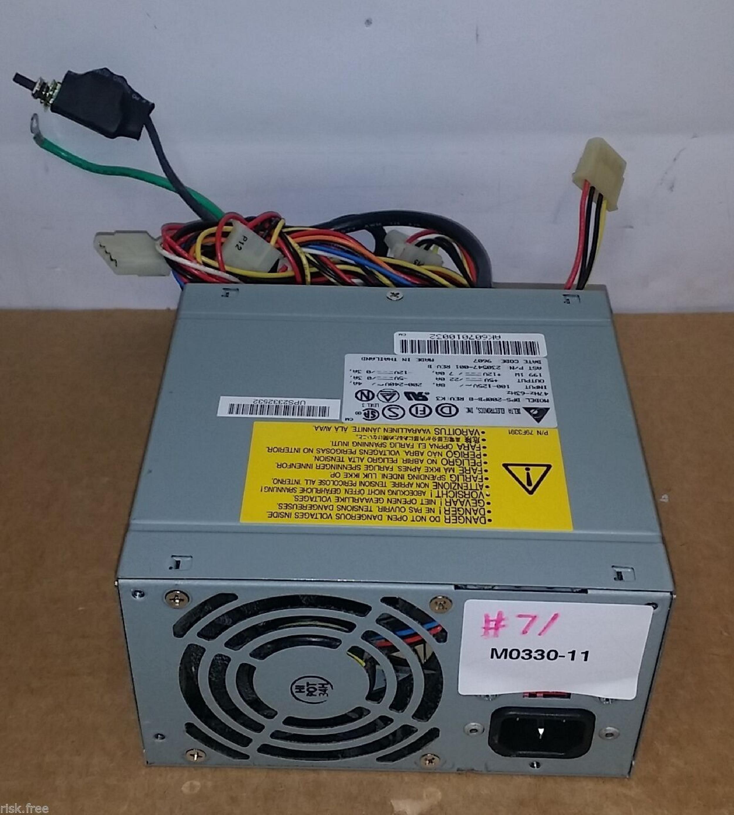DELTA ELECTRONICS INC DPS-200PB-8 200 WATT AT POWER SUPPLY 200W