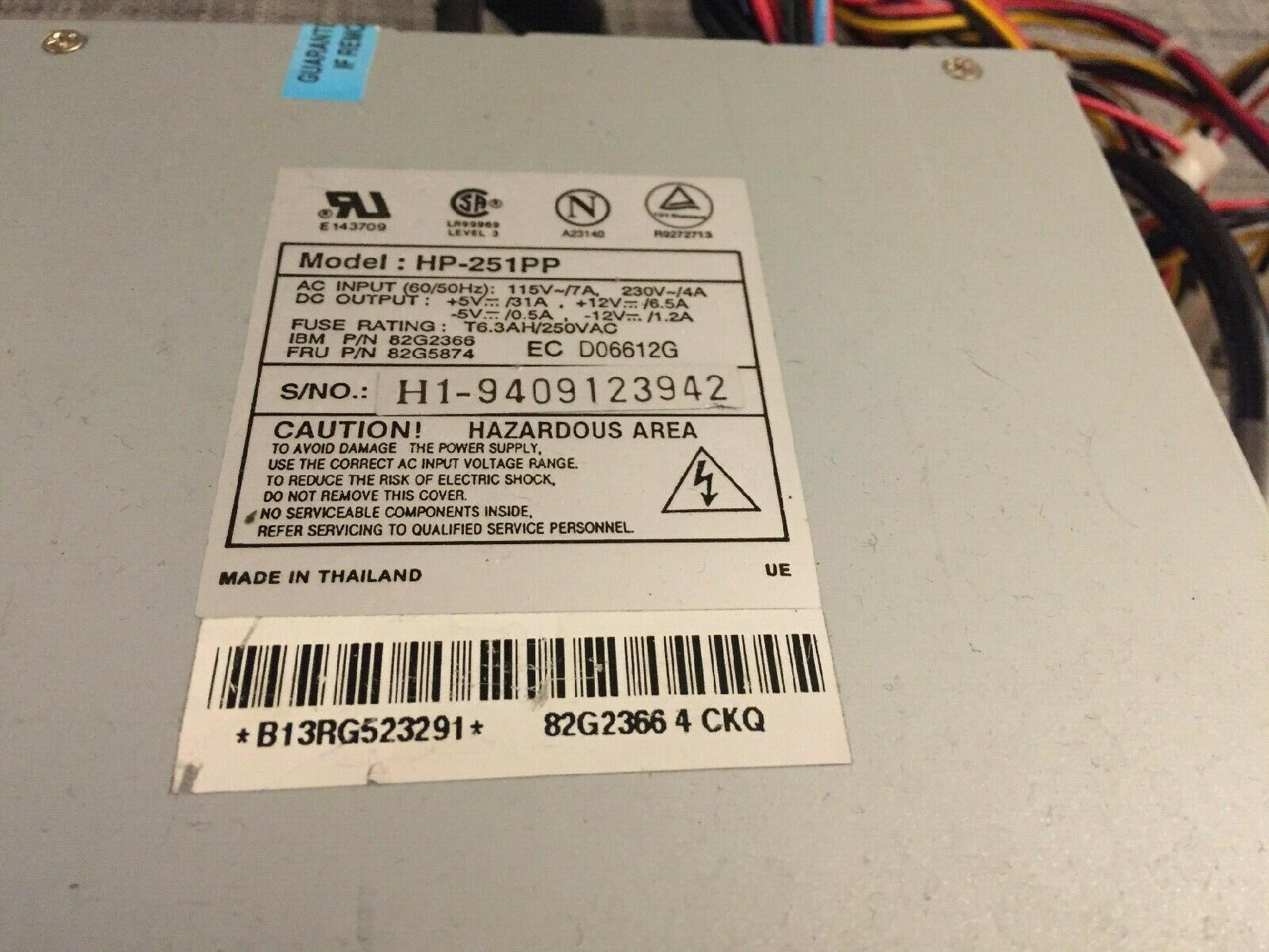 IBM 82G2366 200 WATT POWER SUPPLY