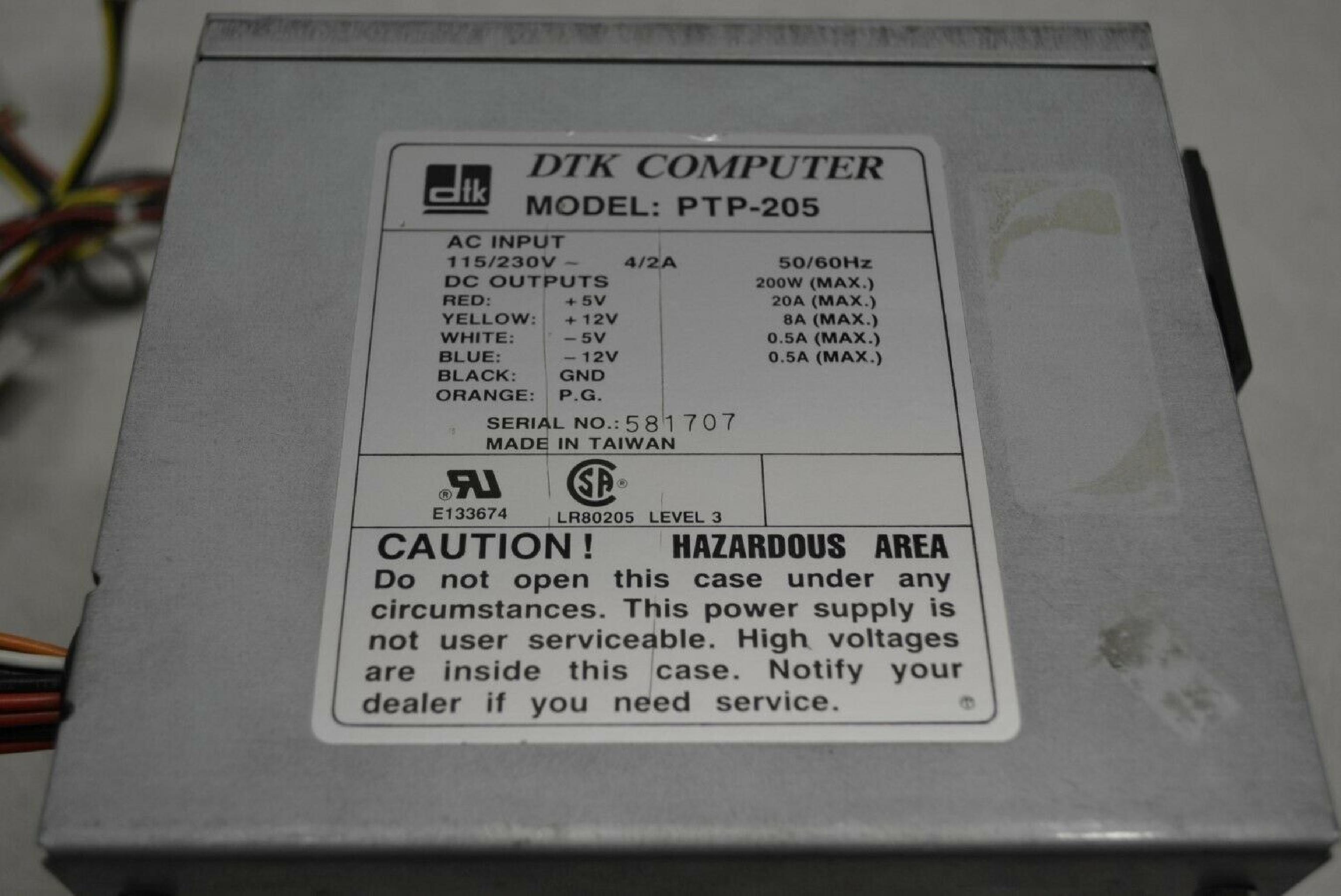 DTK PTP-205 POWER SUPPLY