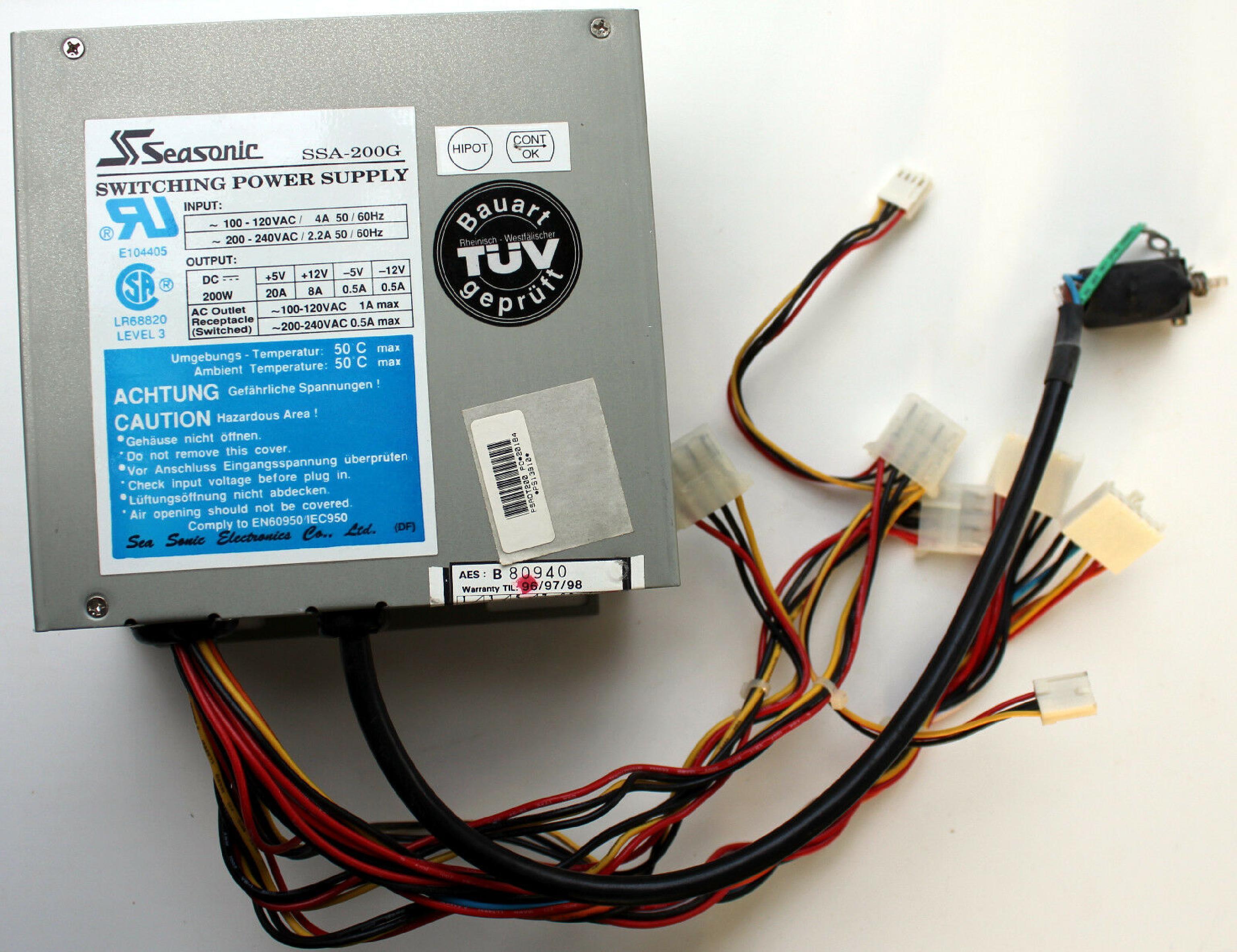 SEASONIC SSA-200G 200W AT STYLE POWER SUPPLY