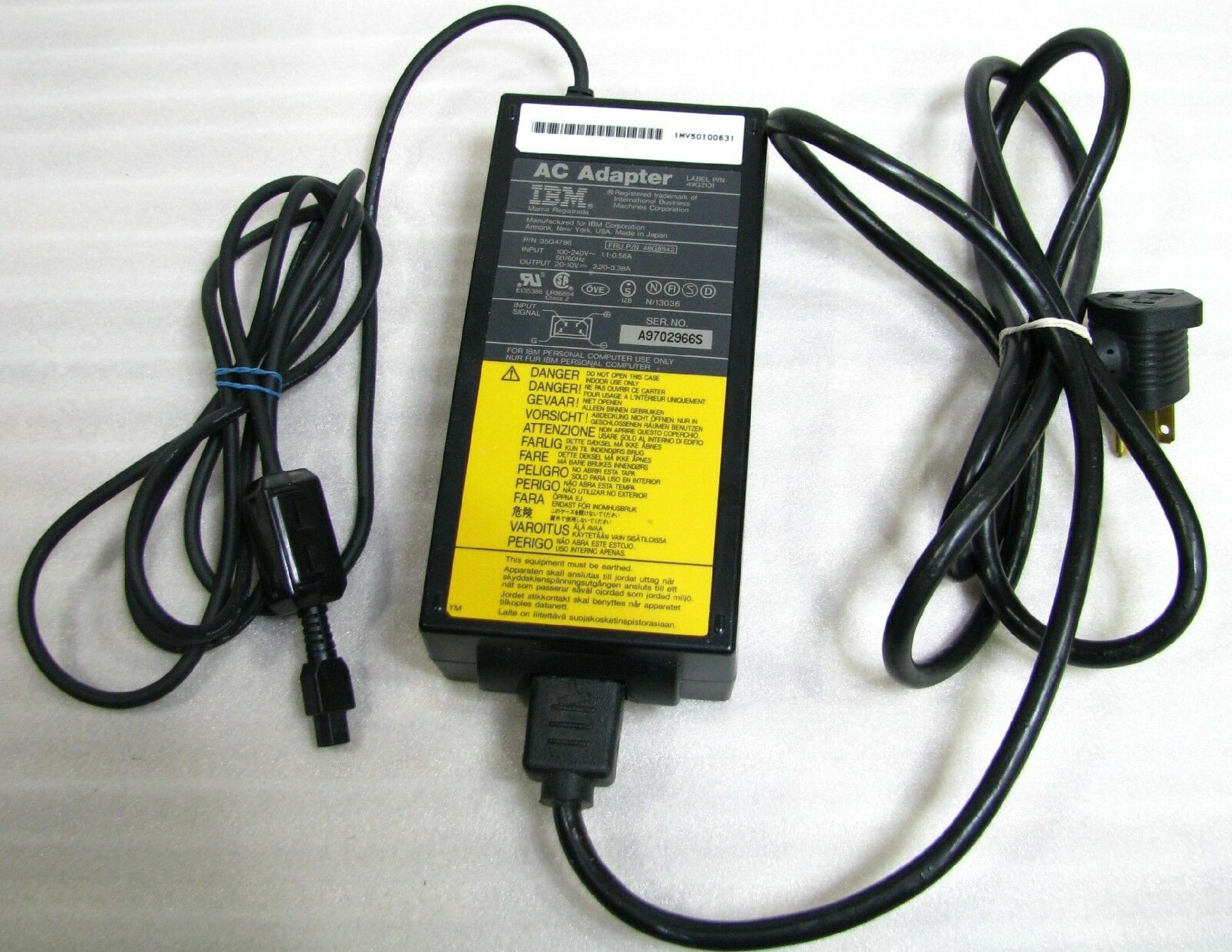 IBM 49G2131 THINKPAD AC ADAPTER 20V 2A 10V 3.38A