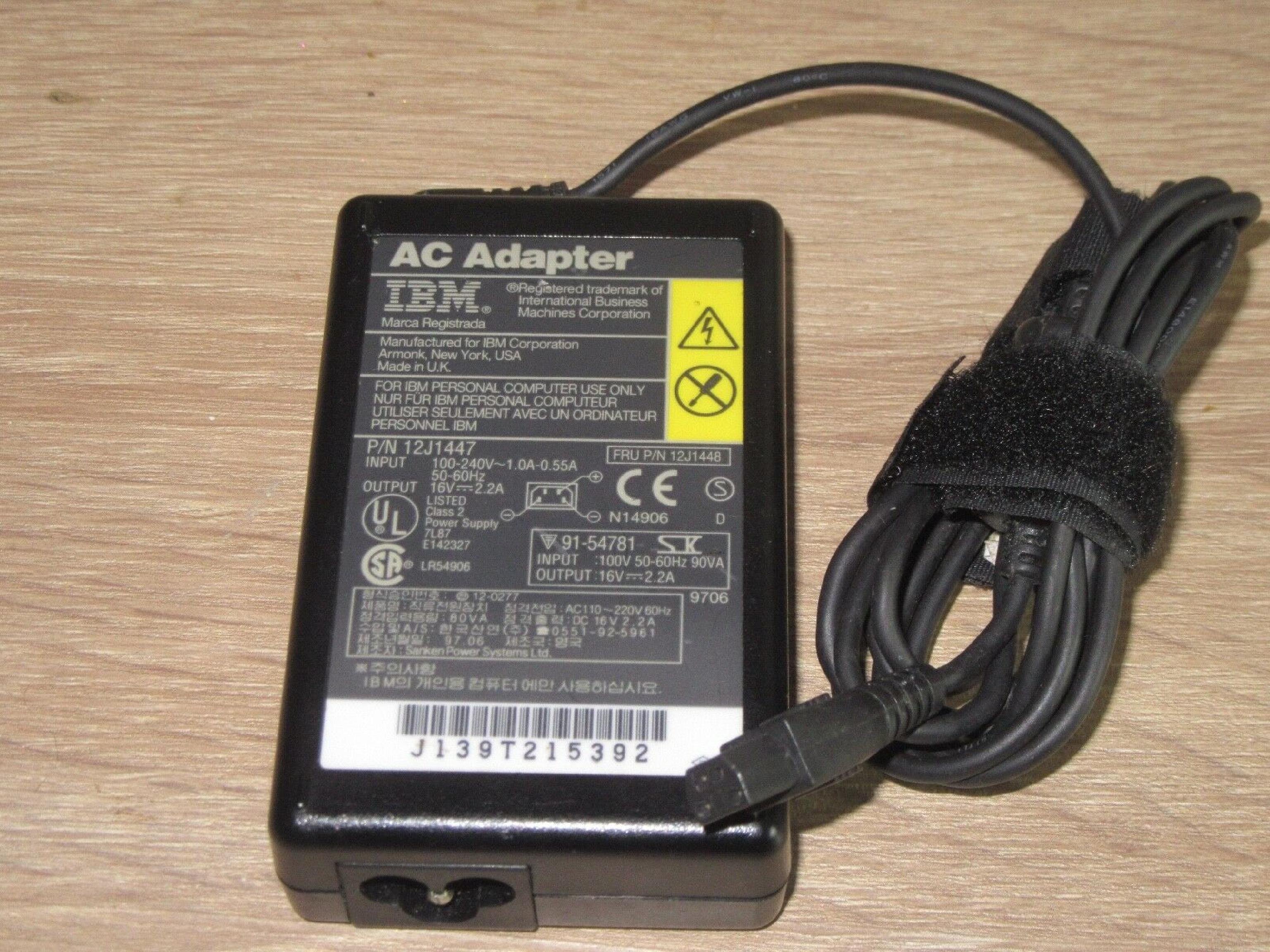 IBM 12J1447 AC ADAPTER 16V 2.2A