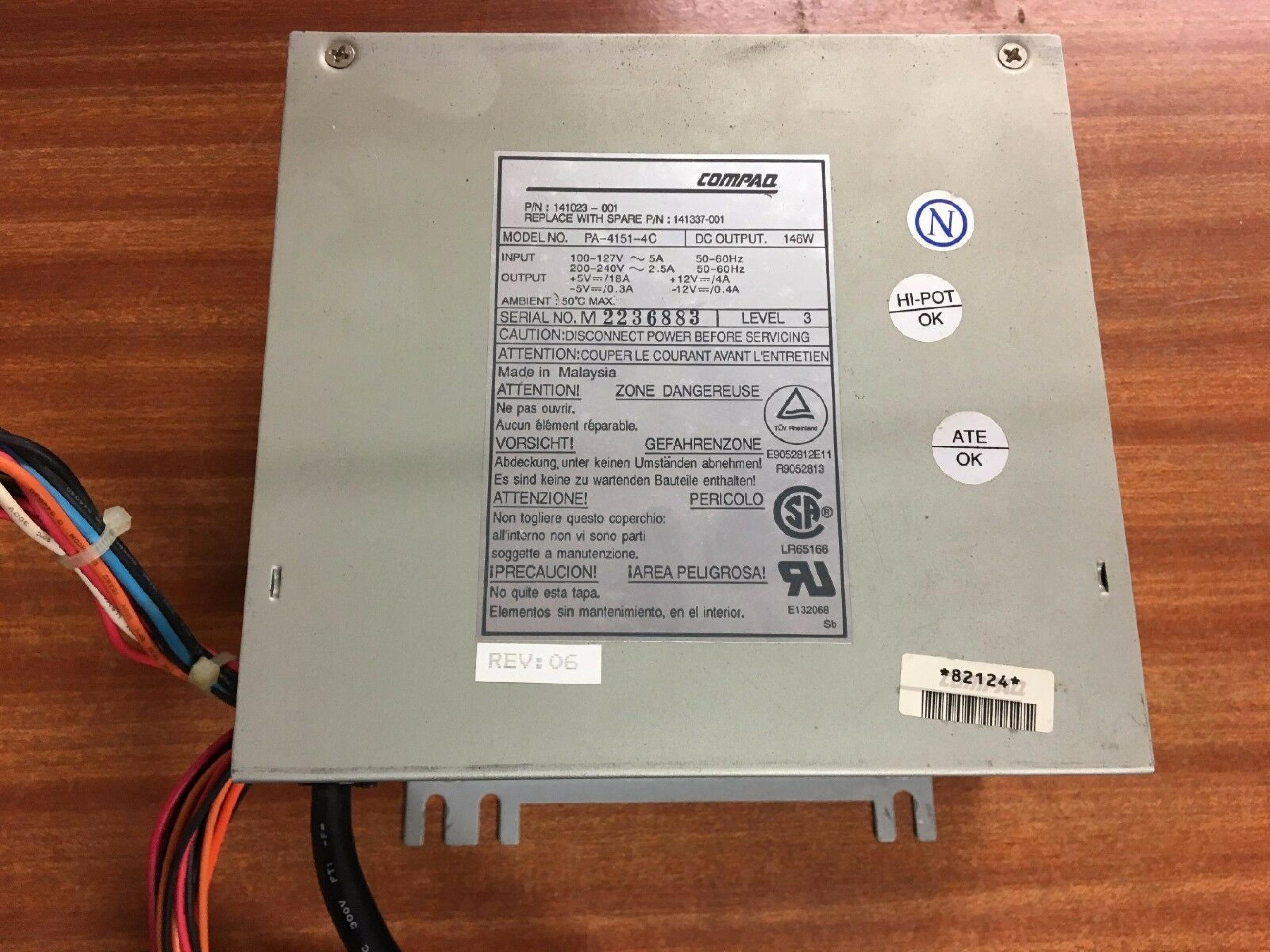 COMPAQ / HEWLETT PACKARD / HP PA-4151-4C POWER SUPPLY