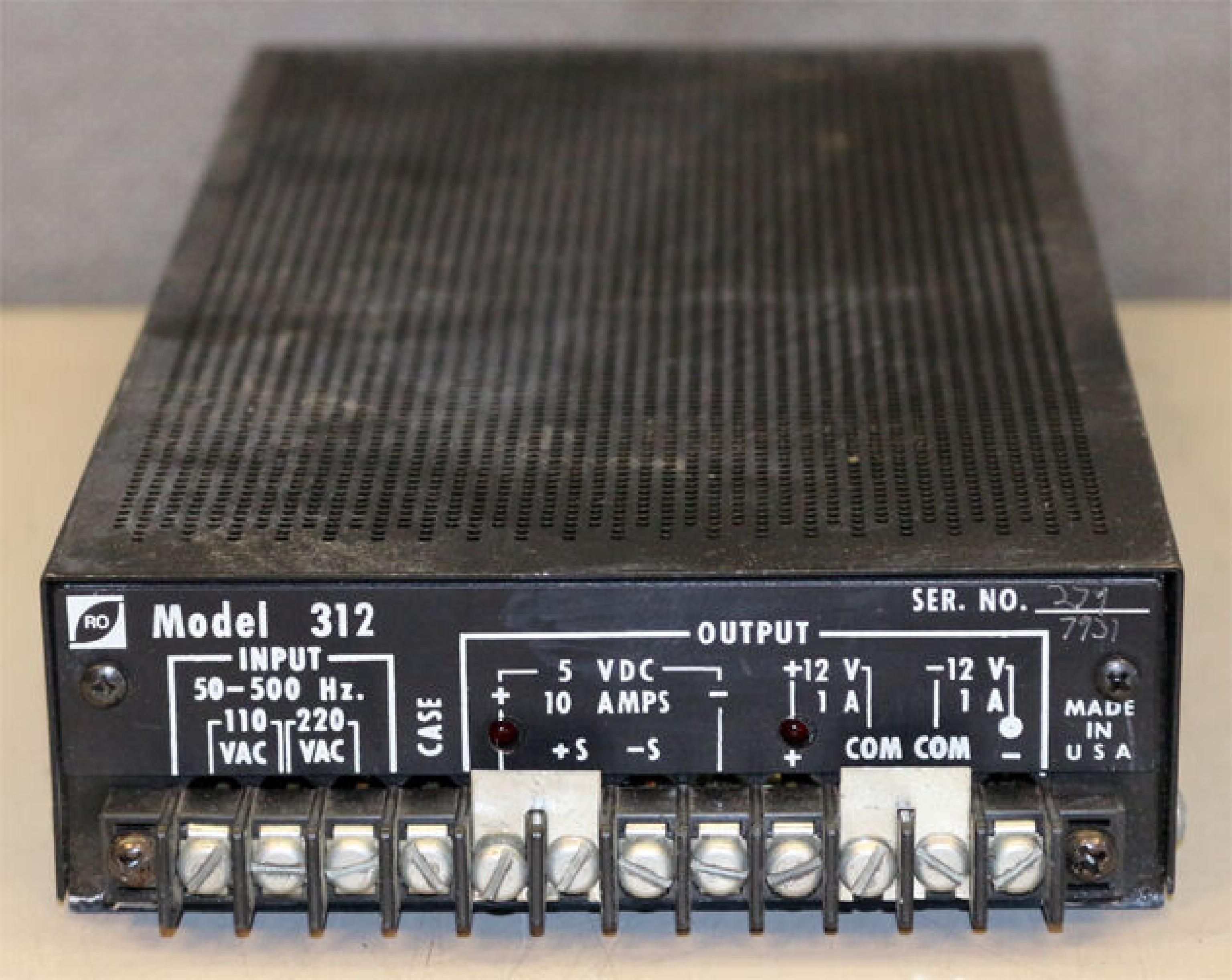 RO MODEL 312 POWER SUPPLY MODEL 302