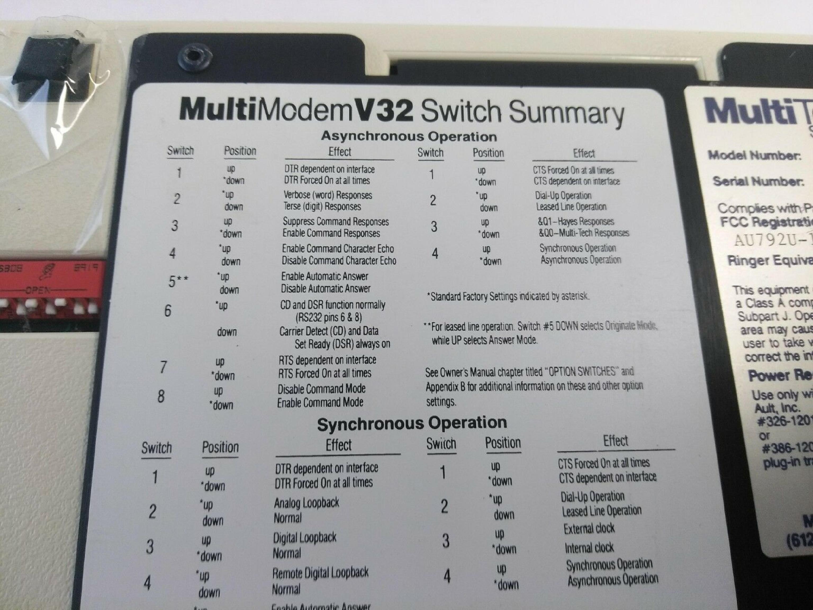 MULTITECH SYSTEMS MT932EA SYNC ASYNC EXTERNAL MODEM - OPEN BOX