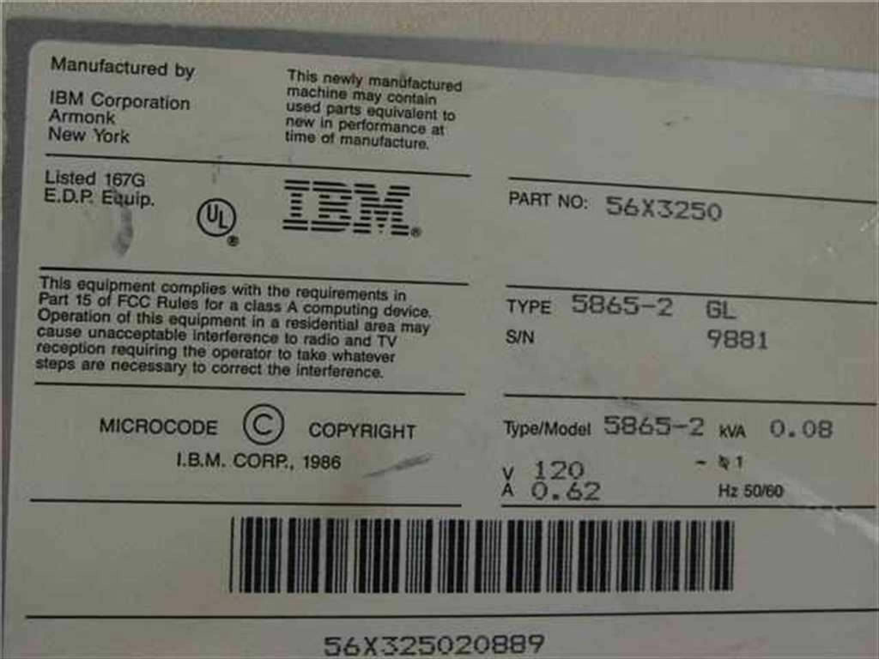 IBM 5865-2 5865-2 MODEM