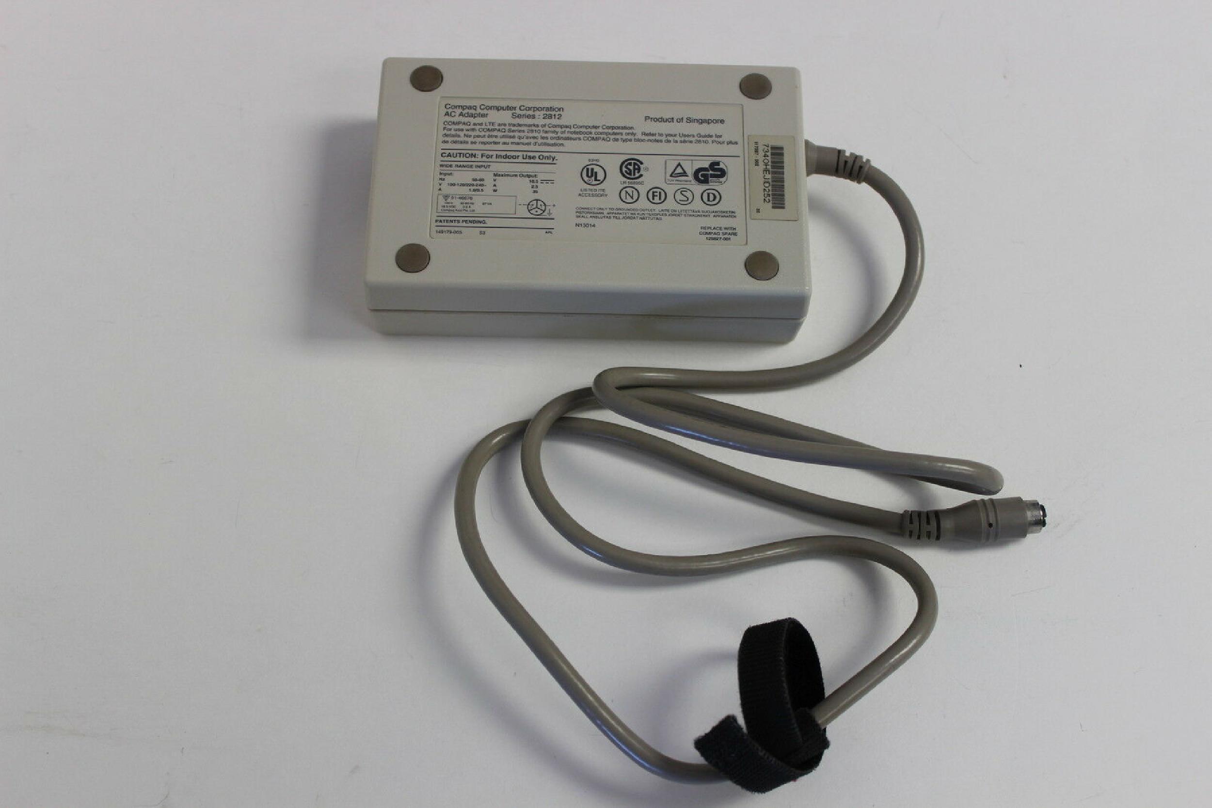 COMPAQ / HEWLETT PACKARD / HP 129827-001 REPAIRED AC ADAPTER 18.5V 2.5A 3PIN CONNECTOR, POWER SUPPLY FOR LTE LITE