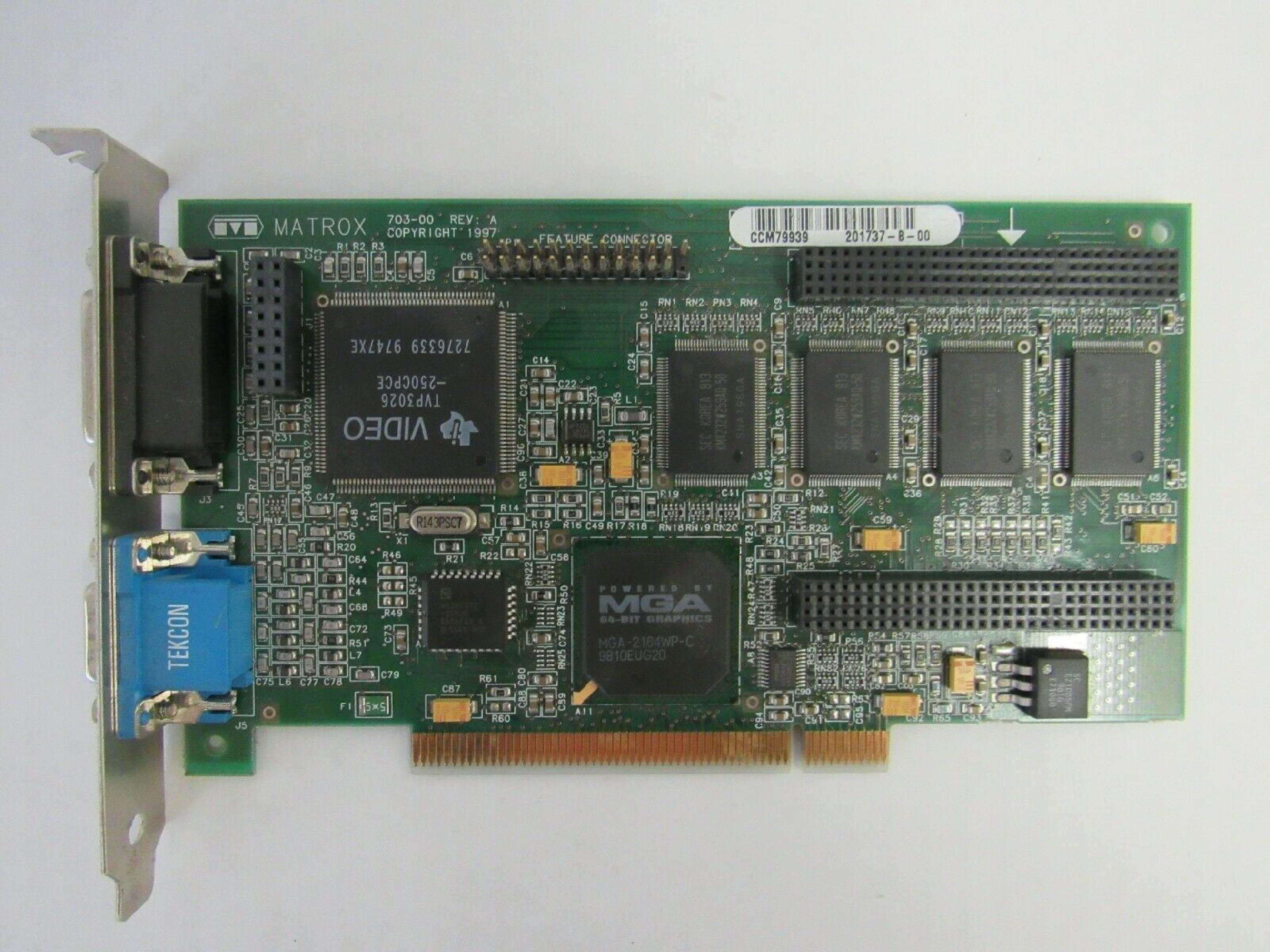 HEWLETT PACKARD / HP / MATROX 5064-3388 PCI VIDEO CARD MILLENNIUM II 8MB WITH VGA AND OUTPUT