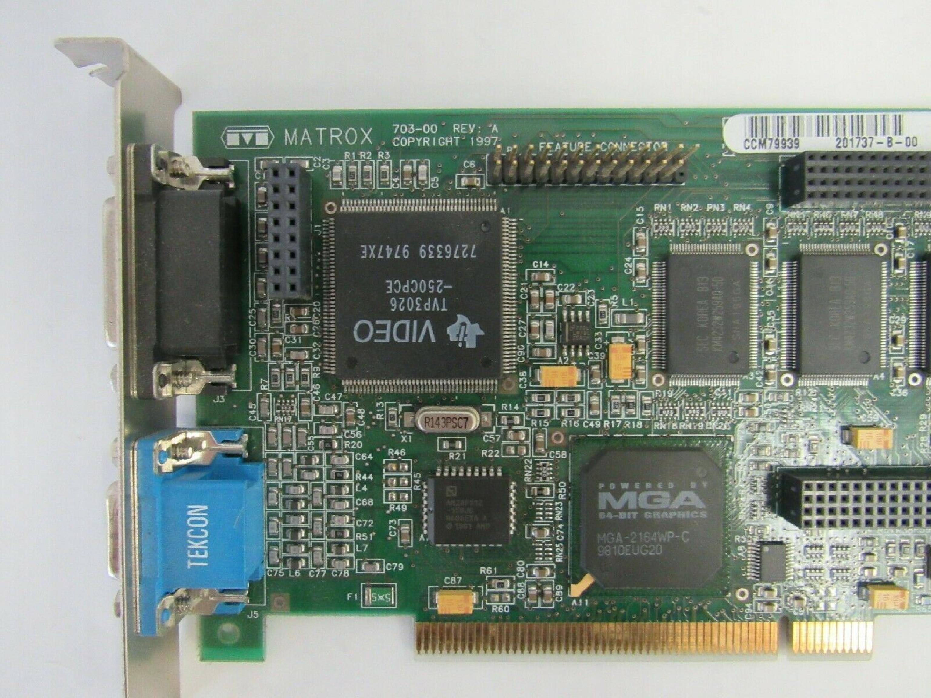 HEWLETT PACKARD / HP / MATROX 5064-3388 PCI VIDEO CARD MILLENNIUM II 8MB WITH VGA AND OUTPUT