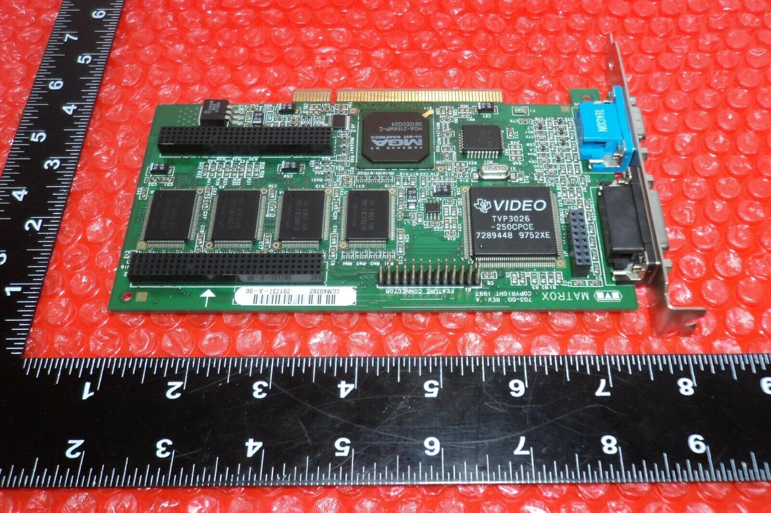 HEWLETT PACKARD / HP / MATROX D3568-69201 PCI VIDEO CARD MILLENNIUM II 8MB WITH VGA AND OUTPUT