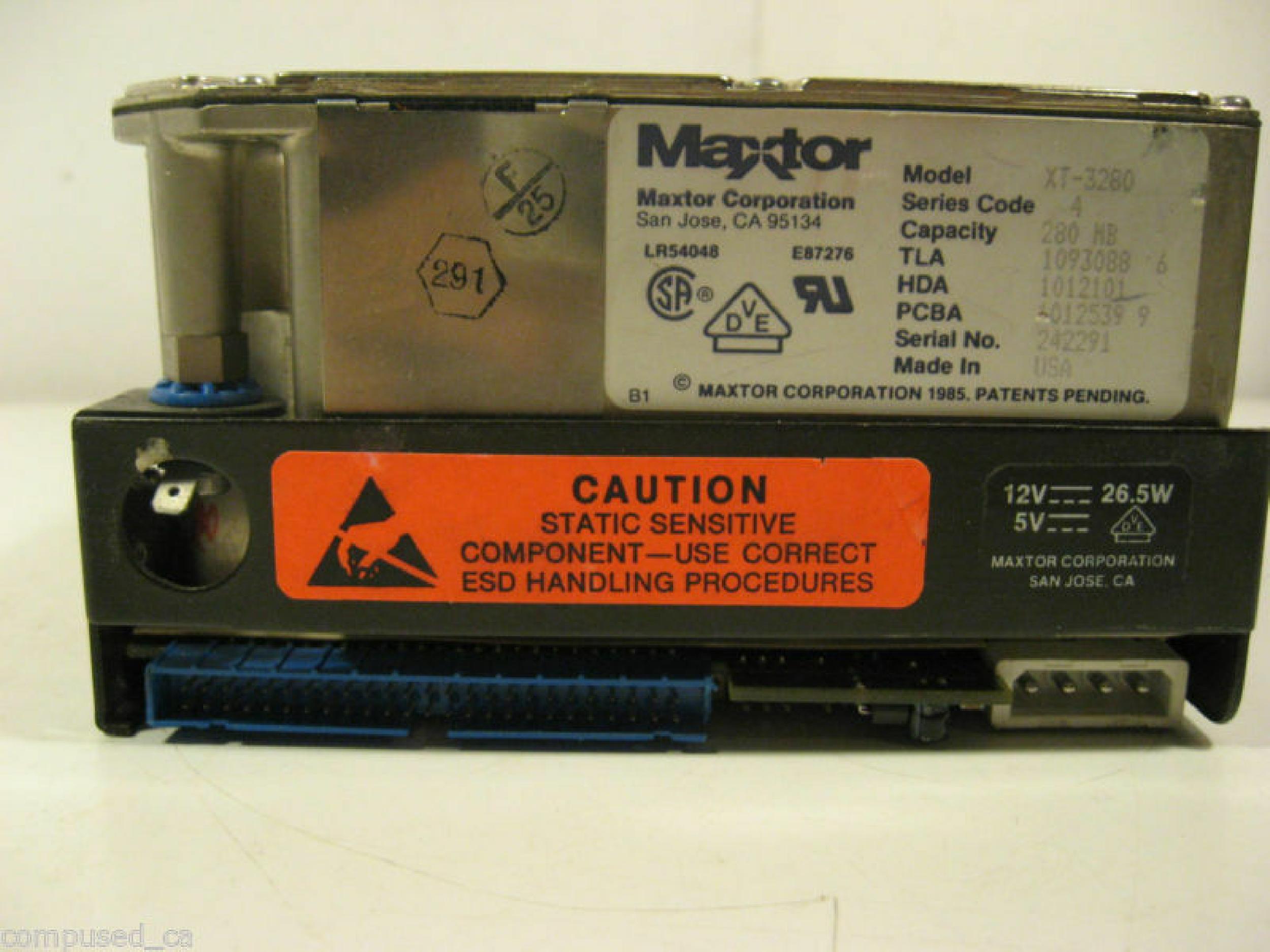 MAXTOR XT-3280 244MB SCSI HARD DRIVE FULL HEIGHT RLL 5.25