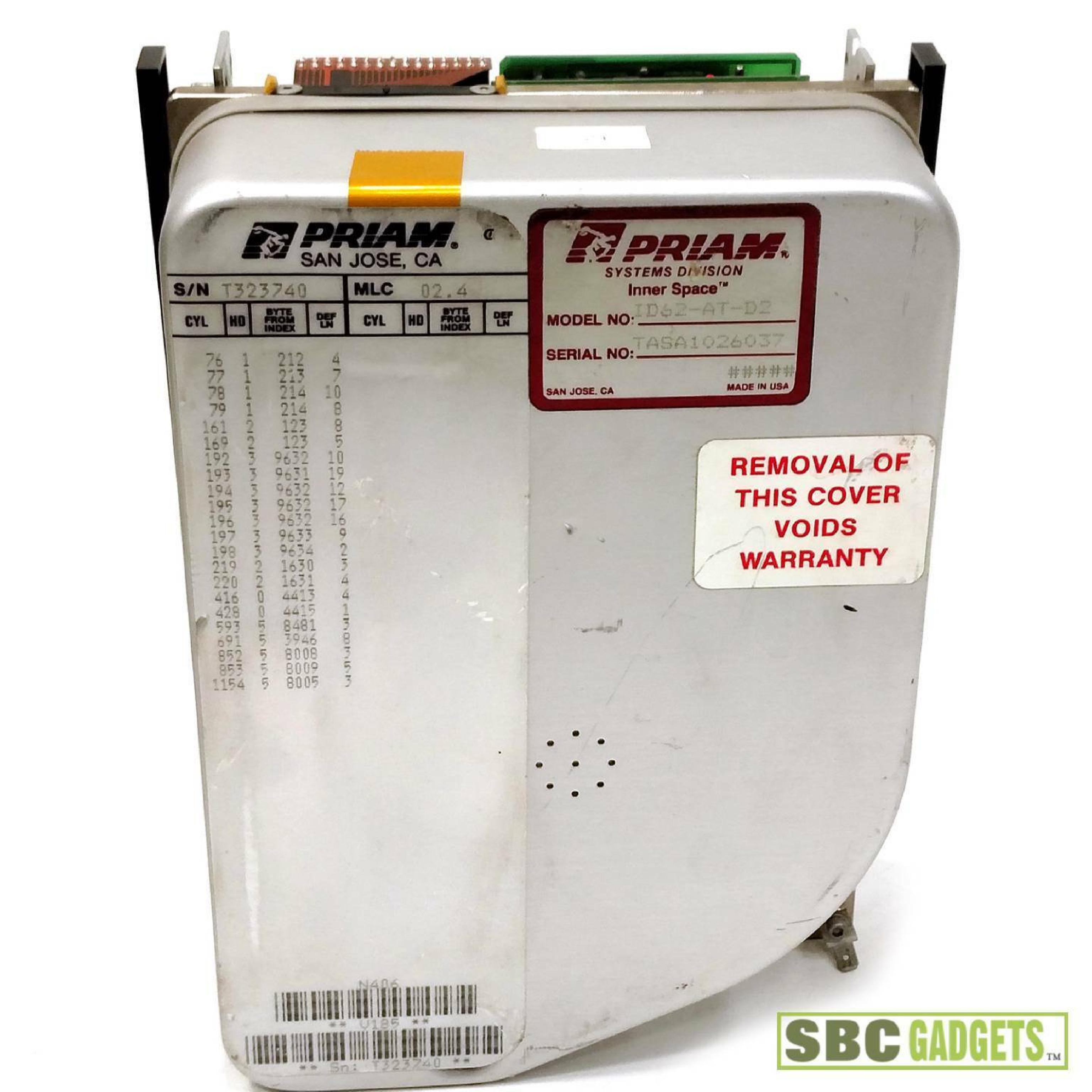 PRIAM ID62-AT-D2 62MB MFM HARD DRIVE FULL HEIGHT ST412/506 5.25