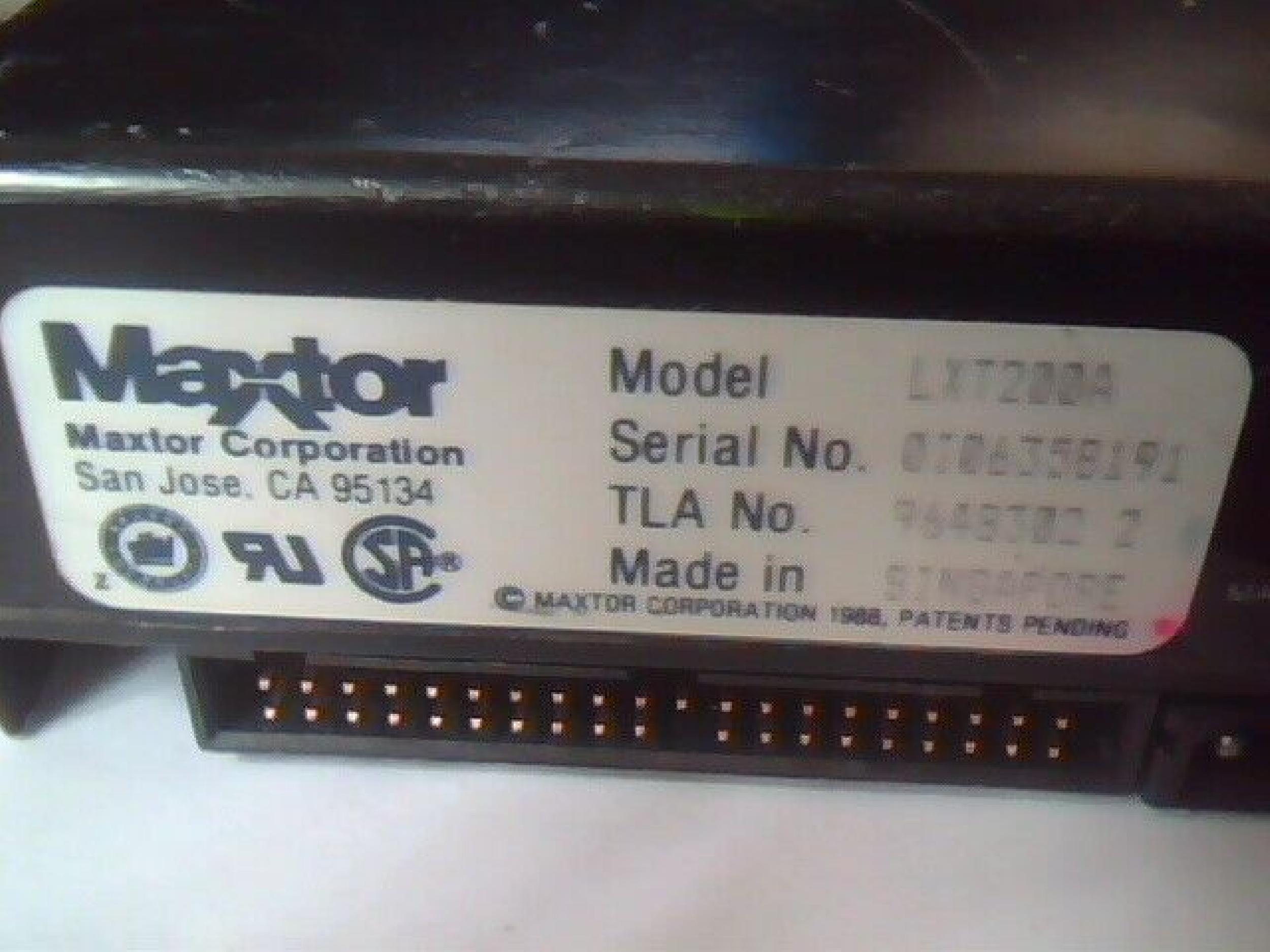 MAXTOR LXT200A 191MB IDE AT HARD DRIVE HALF HEIGHT 1,7 RLL 3.5