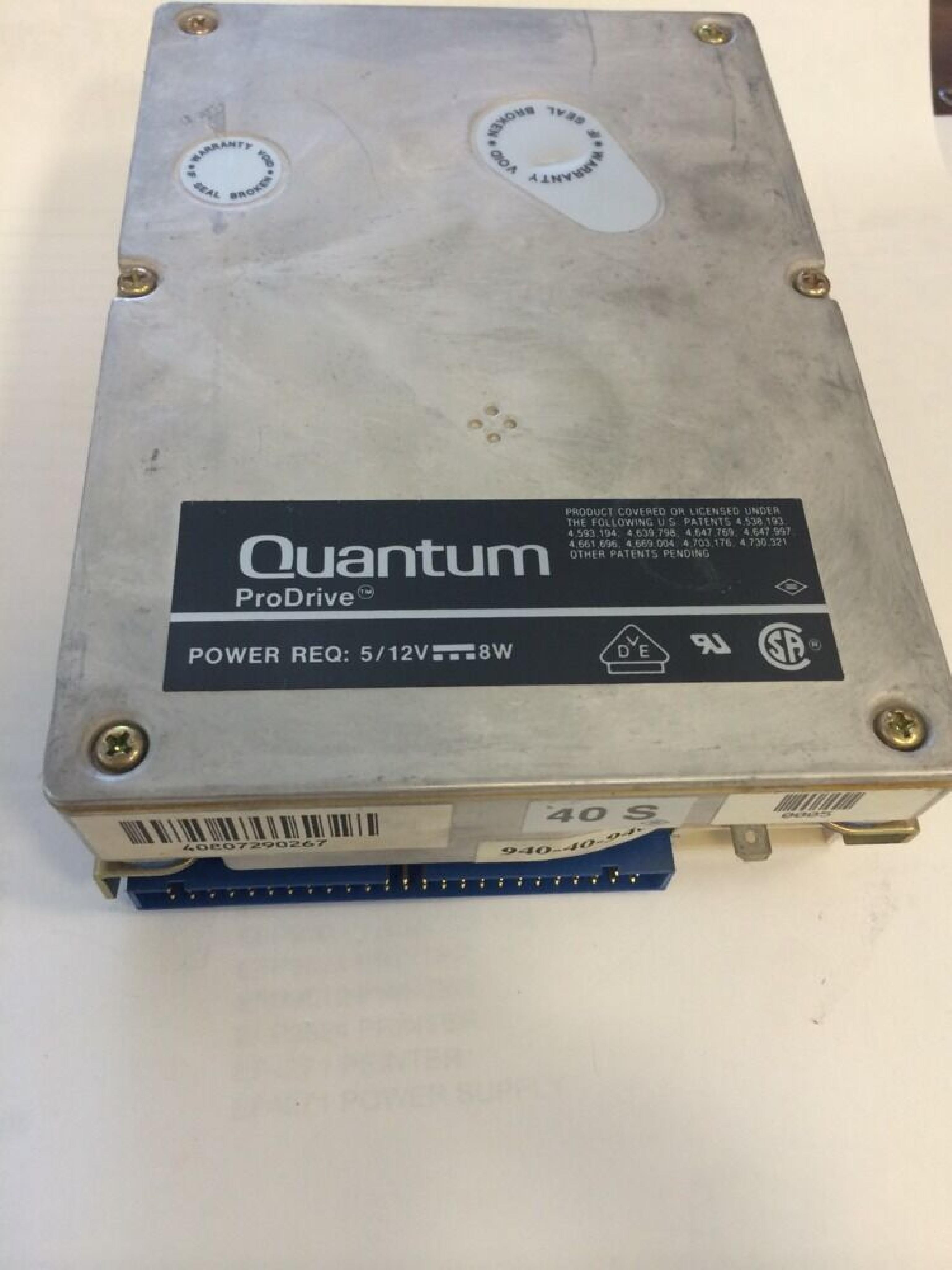 QUANTUM 940-40-9400 42MB SCSI HARD DRIVE HALF HEIGHT 2,7 RLL 3.5