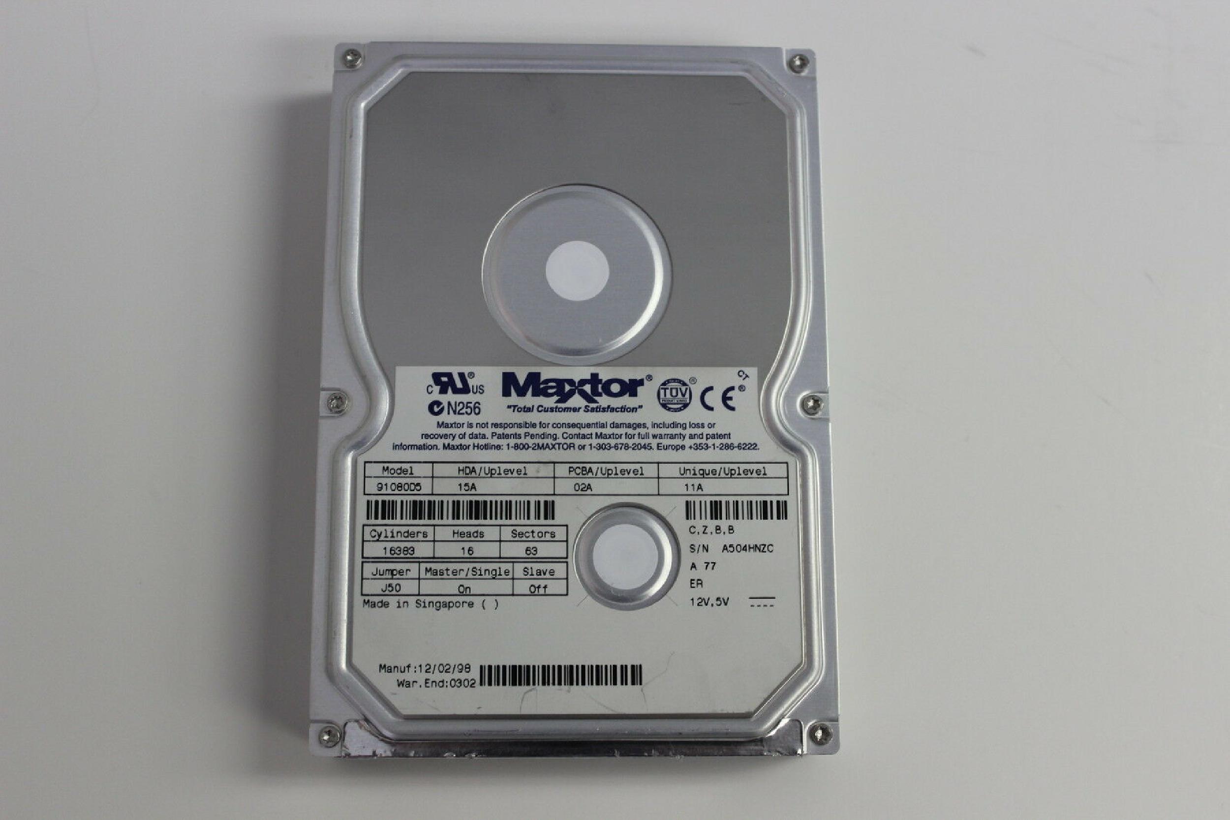 MAXTOR 91080D5 10.8GB 5400RPM ATA-33 3.5 IDE HARD DRIVE
