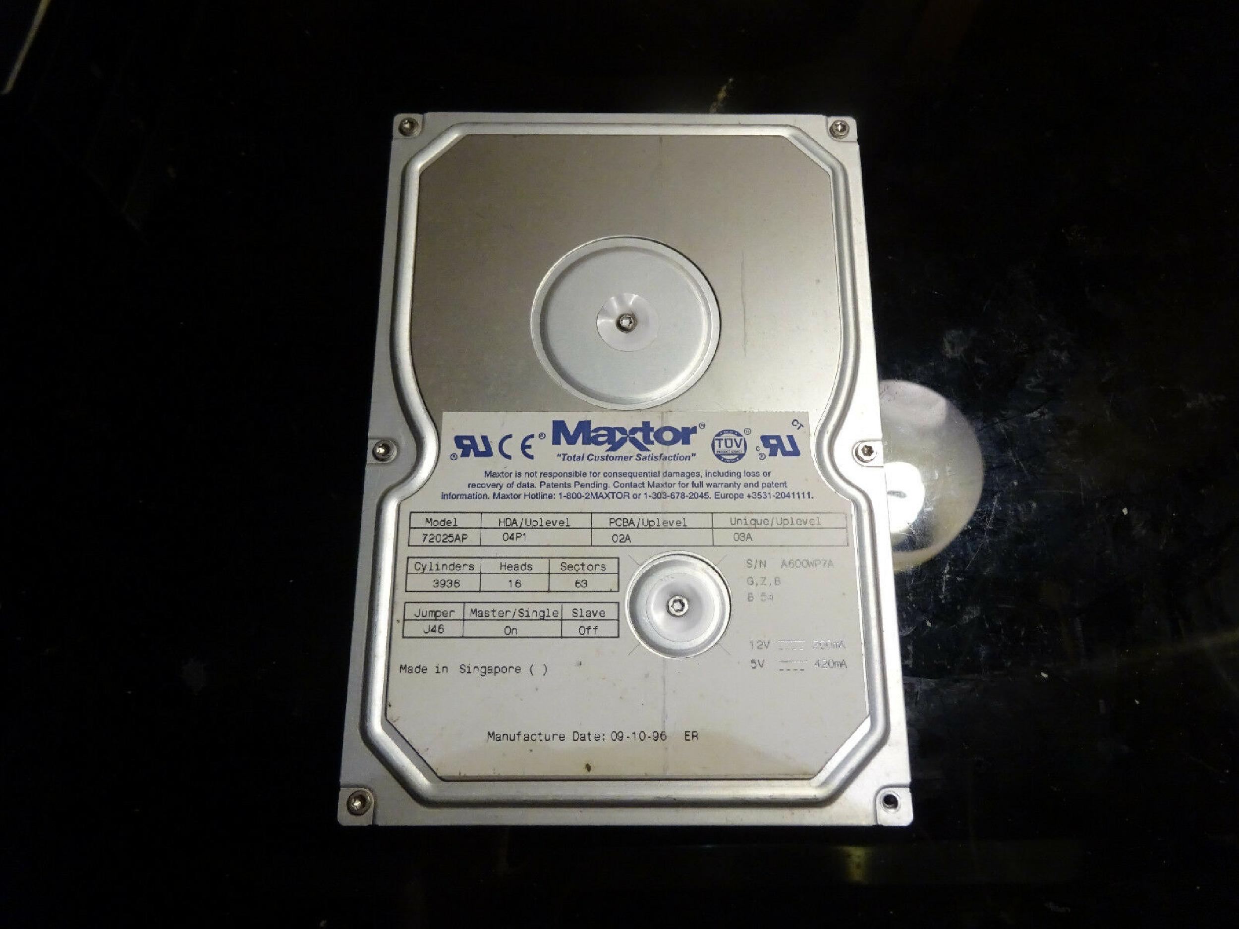 MAXTOR 72025AP 2GB 5400RPM 3.5IN 3H IDE