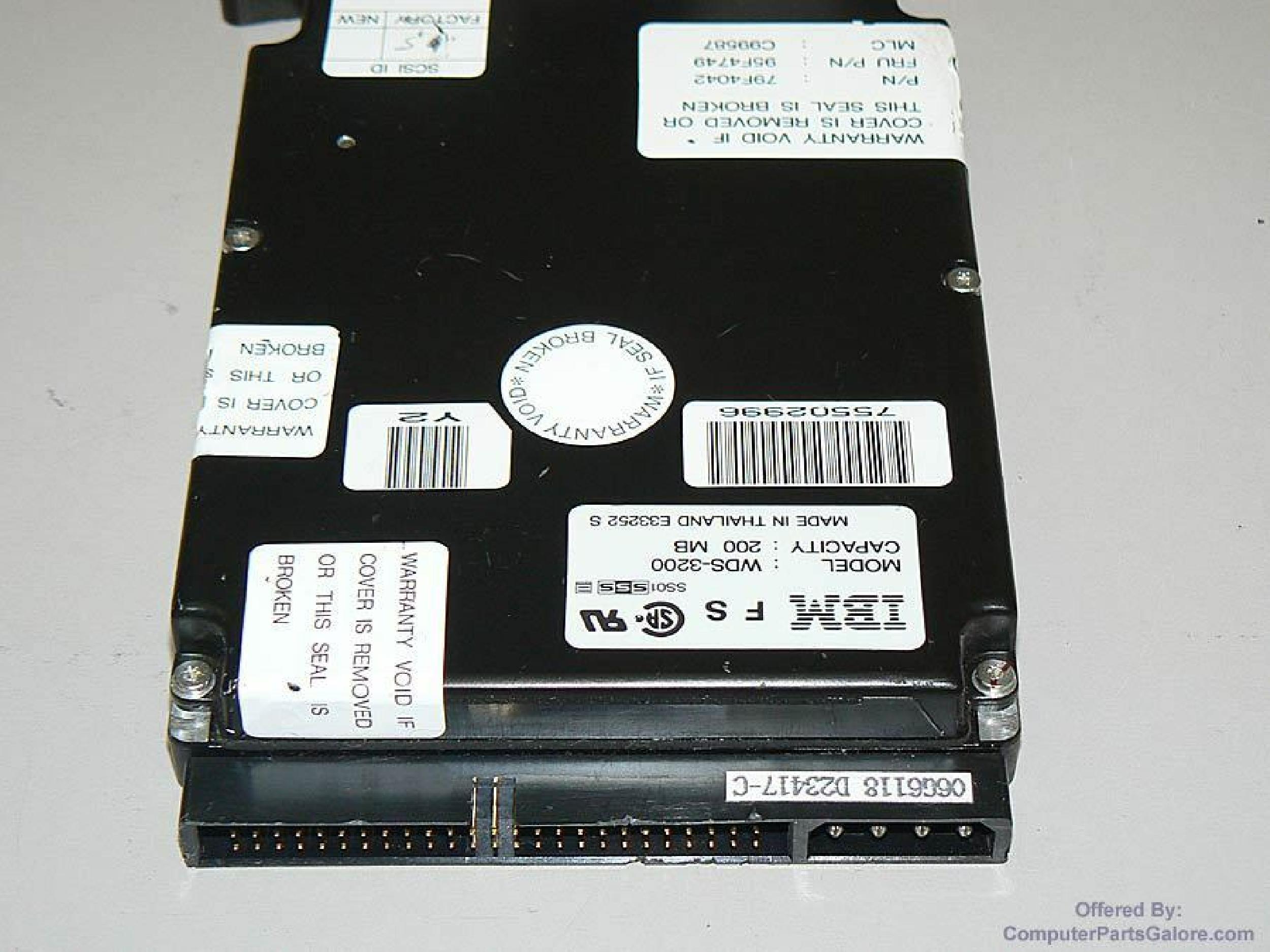 IBM WDS-3200 212MB SCSI 3.5INCH 50 PIN