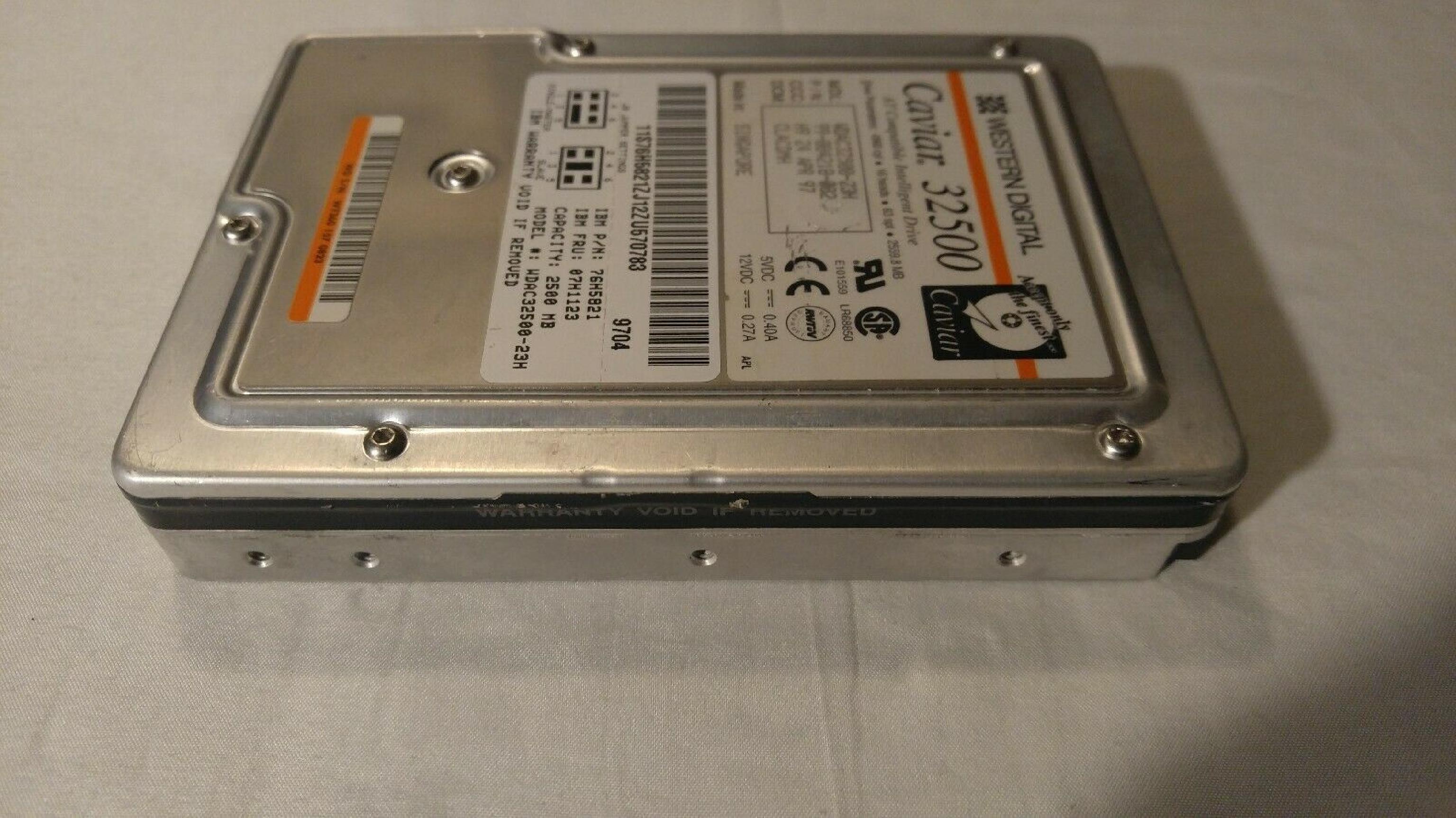 WESTERN DIGITAL / WD AC22500-23LA IBM 2.5GB IDE HARD DRIVE