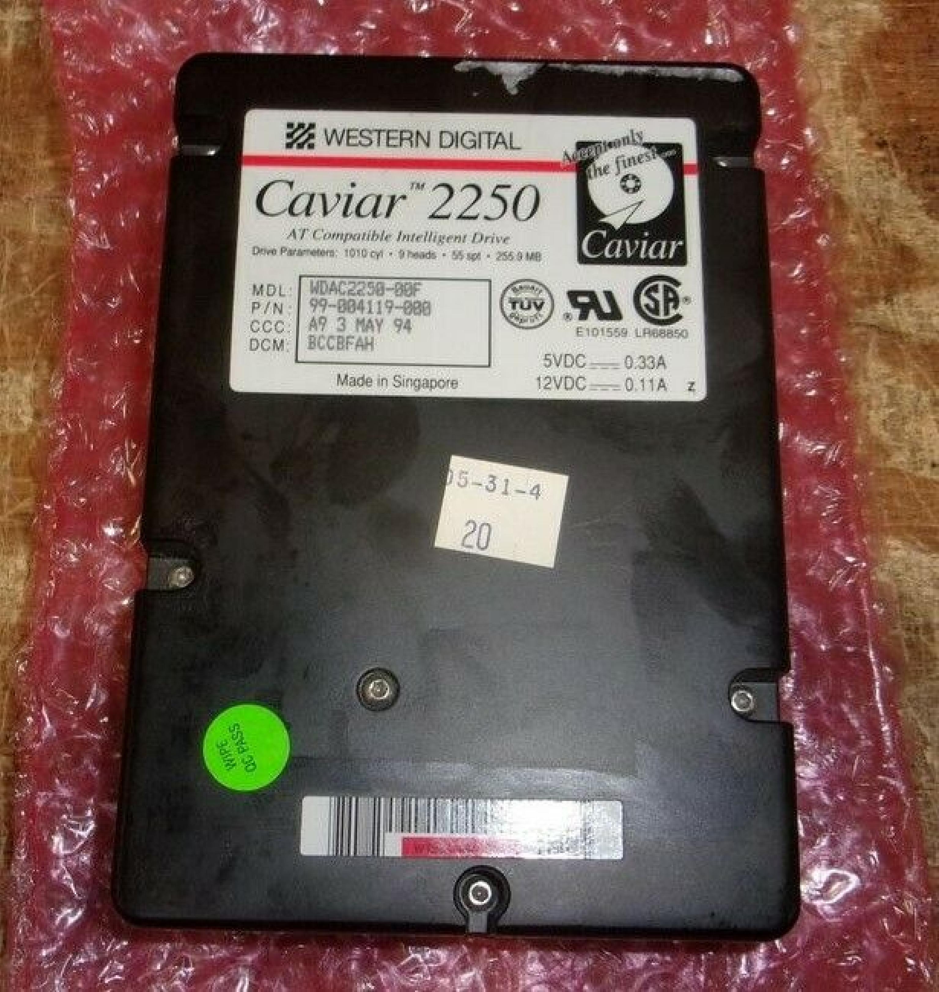 WESTERN DIGITAL / WD WDAC2250-00F 255.9 MB 3.5 IDE HARD DRIVE CAVIAR 2250