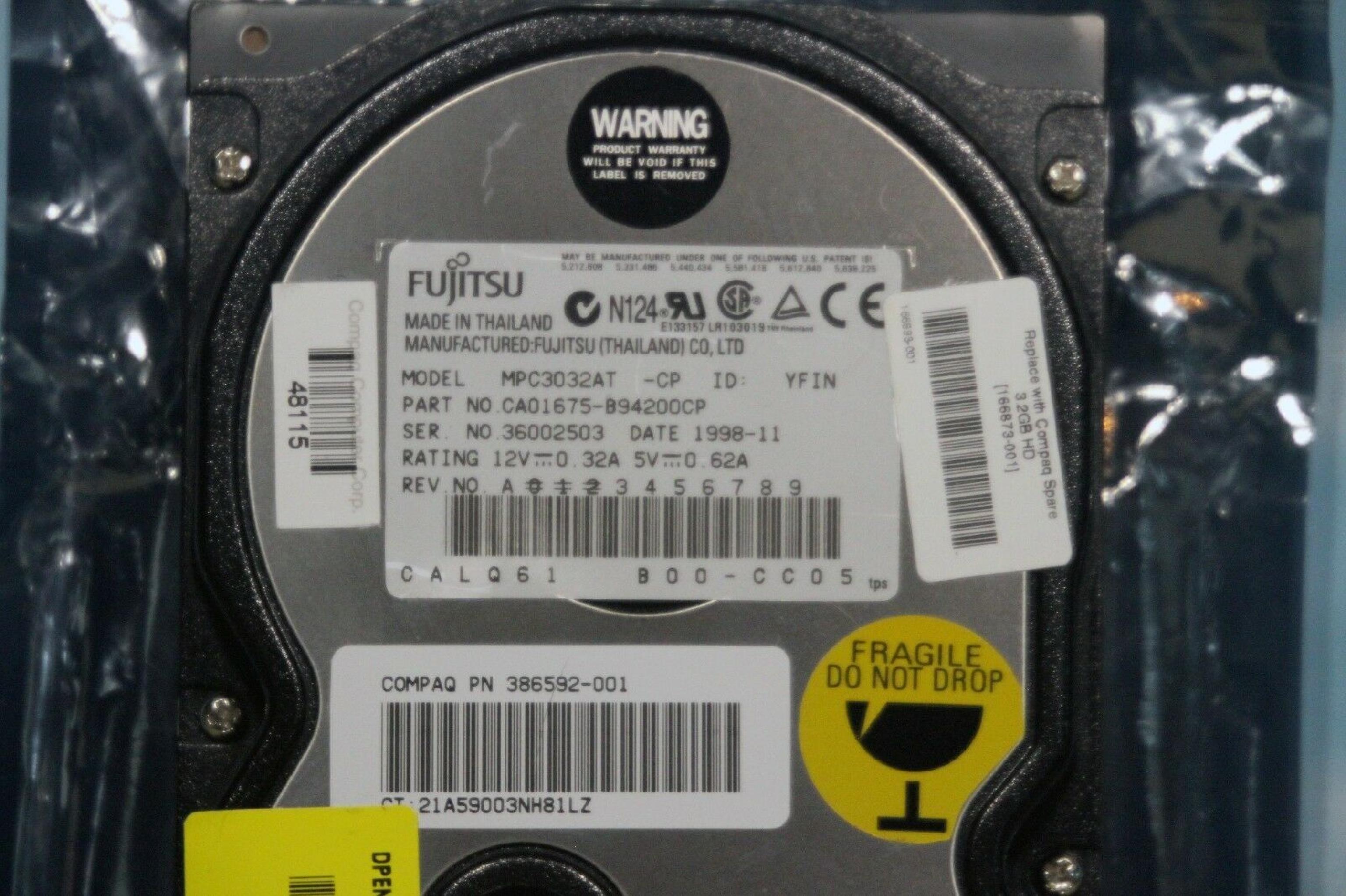 FUJITSU MPC3032AT UDMA 3.2GB 3.5INCH HARD DRIVE