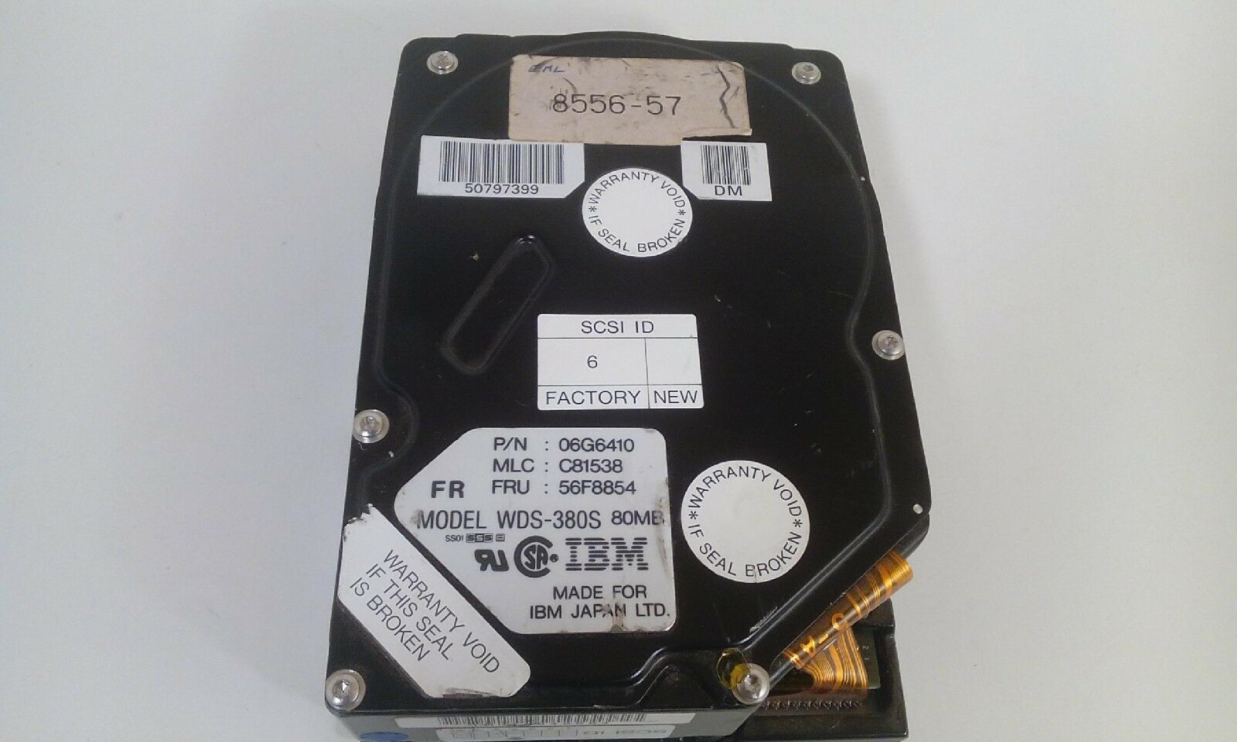 IBM WDS-380S 80MB SCSI HARD DRIVE 8565-121 WDS-380S