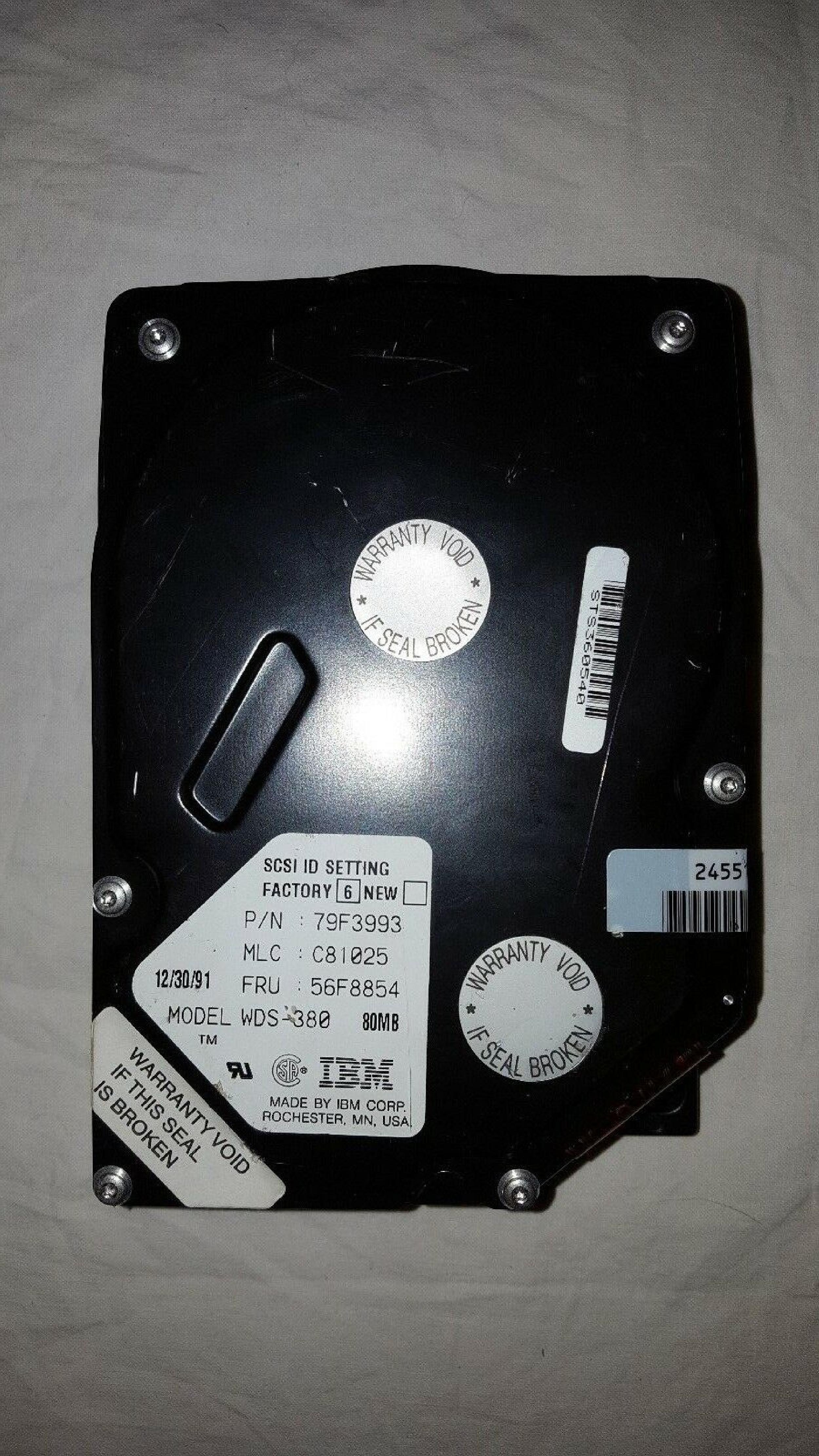 IBM WDS-380 80MB SCSI HARD DRIVE 8565-121 WDS-380S
