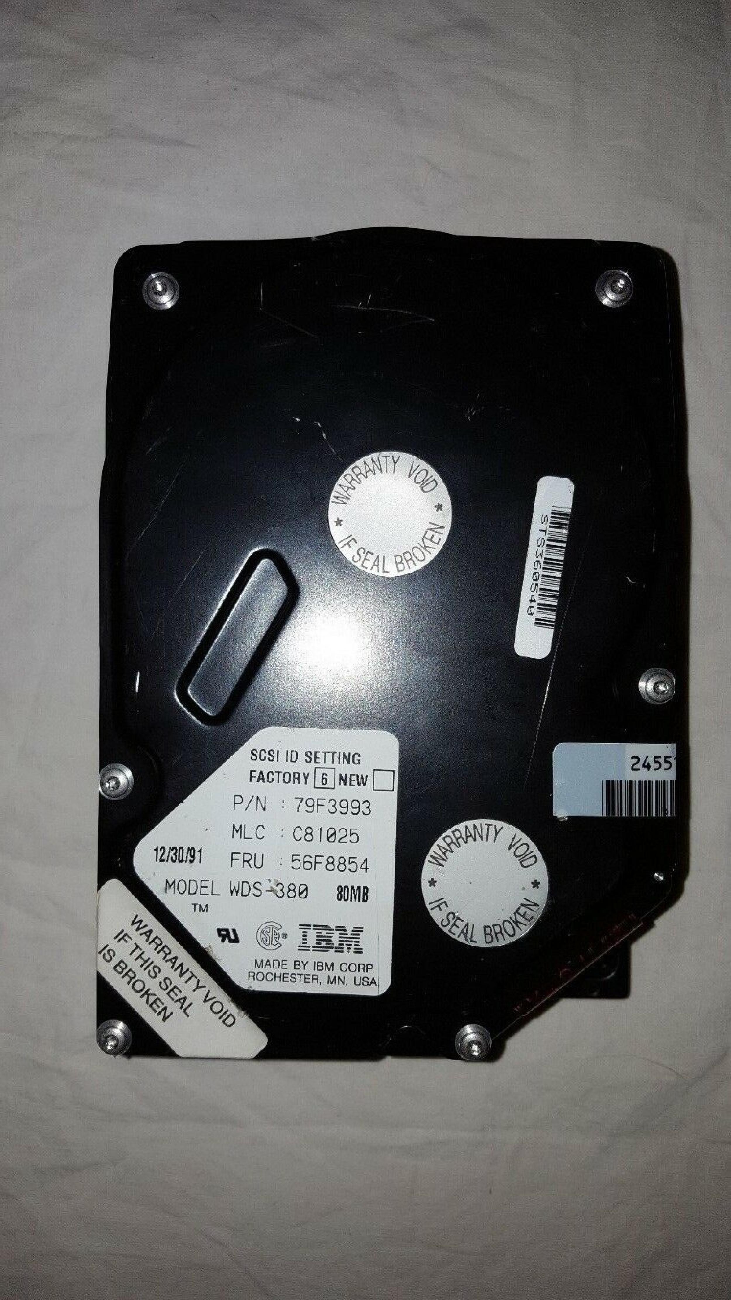IBM WDS-380 80MB SCSI HARD DRIVE 8565-121 WDS-380S