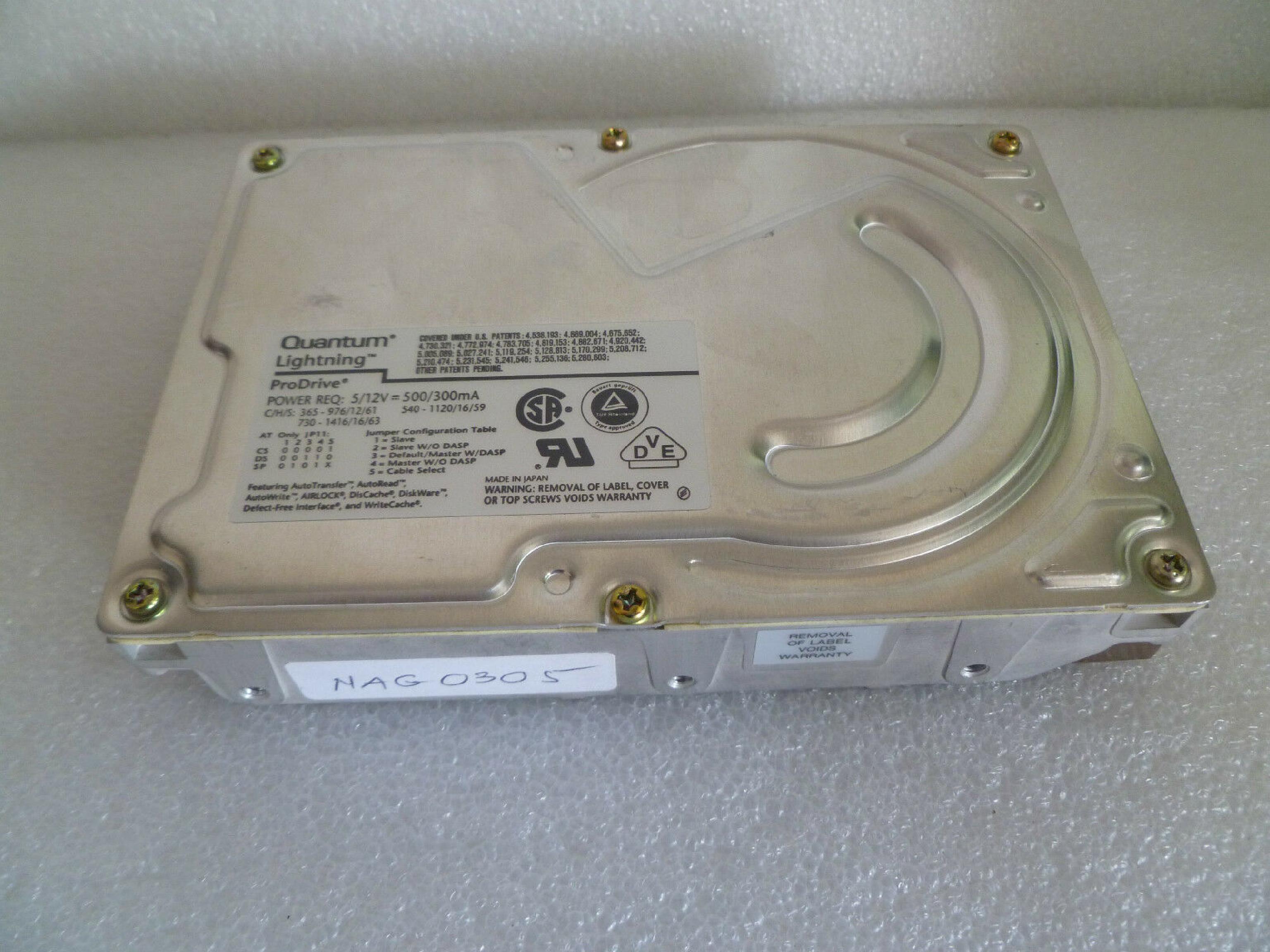 QUANTUM LT54S011 540MB 3.5INCH SCSI-2 HARD DRIVE