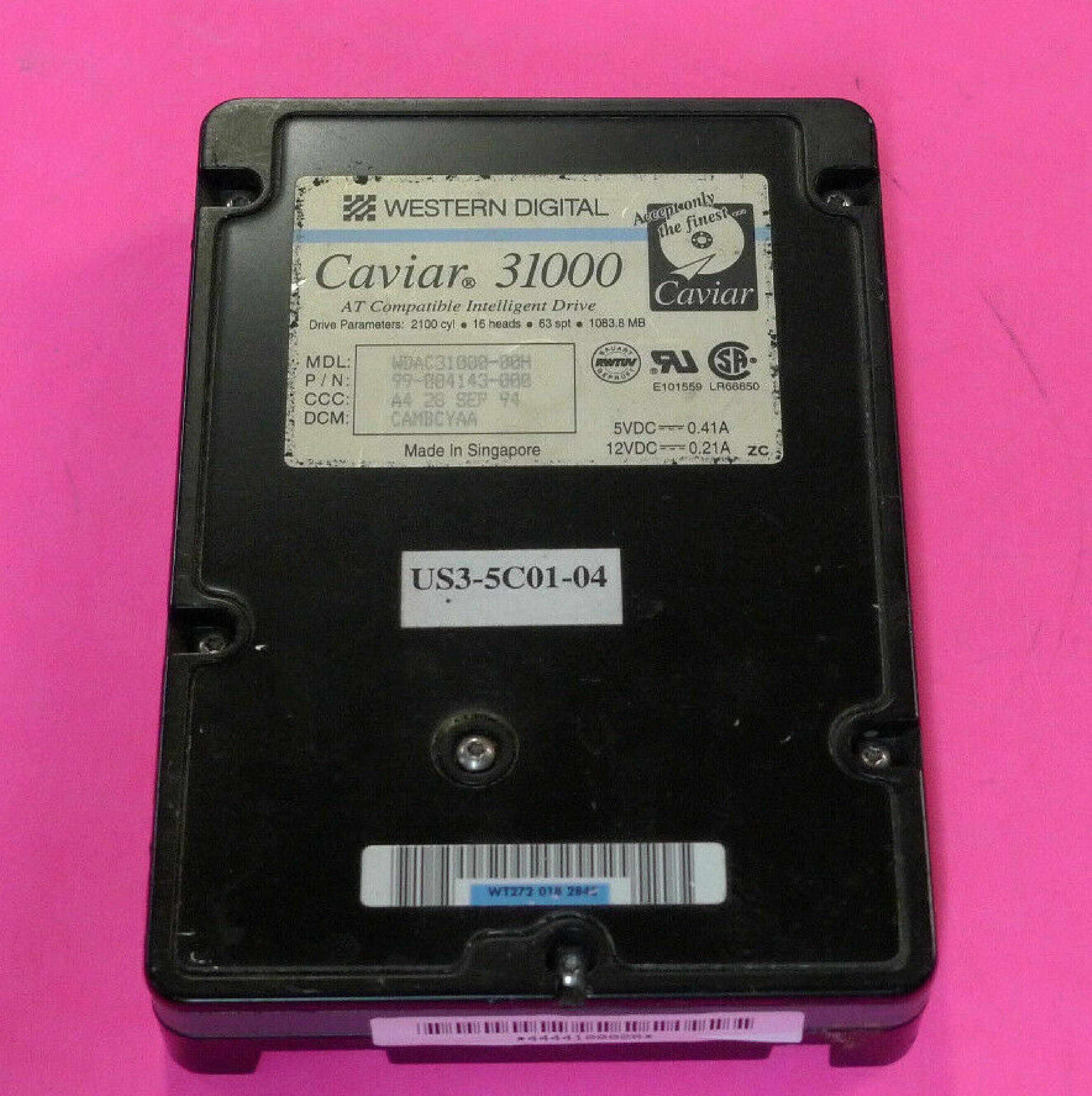 WESTERN DIGITAL / WD WDAC31000-00H WESTERN DIGITAL CAVIAR 31000 1083.8 MB AT HARD DRIVE IDE 3.5 INCH