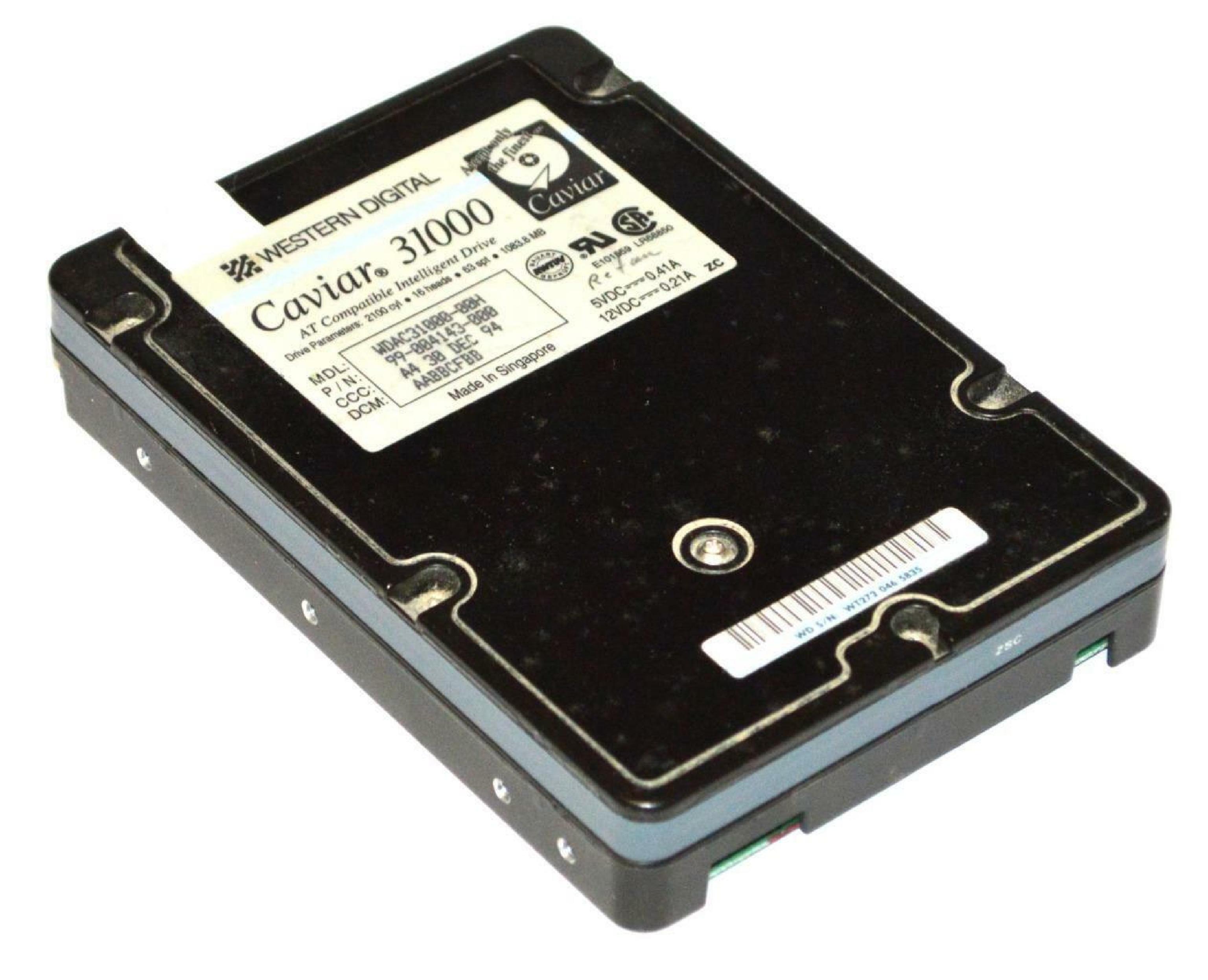 WESTERN DIGITAL / WD WDAC31000-00H WESTERN DIGITAL CAVIAR 31000 1083.8 MB AT HARD DRIVE IDE 3.5 INCH