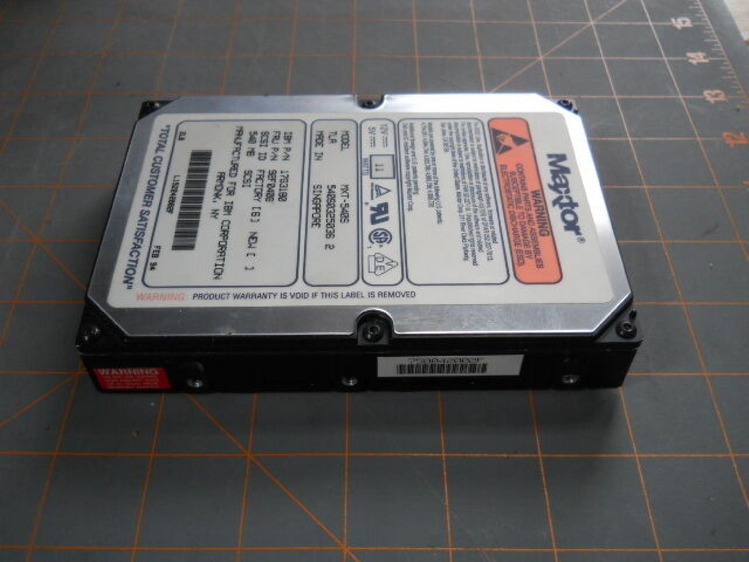 MAXTOR 92F0406 540MB 3.5 INCH SCSI-2 HARD DRIVE