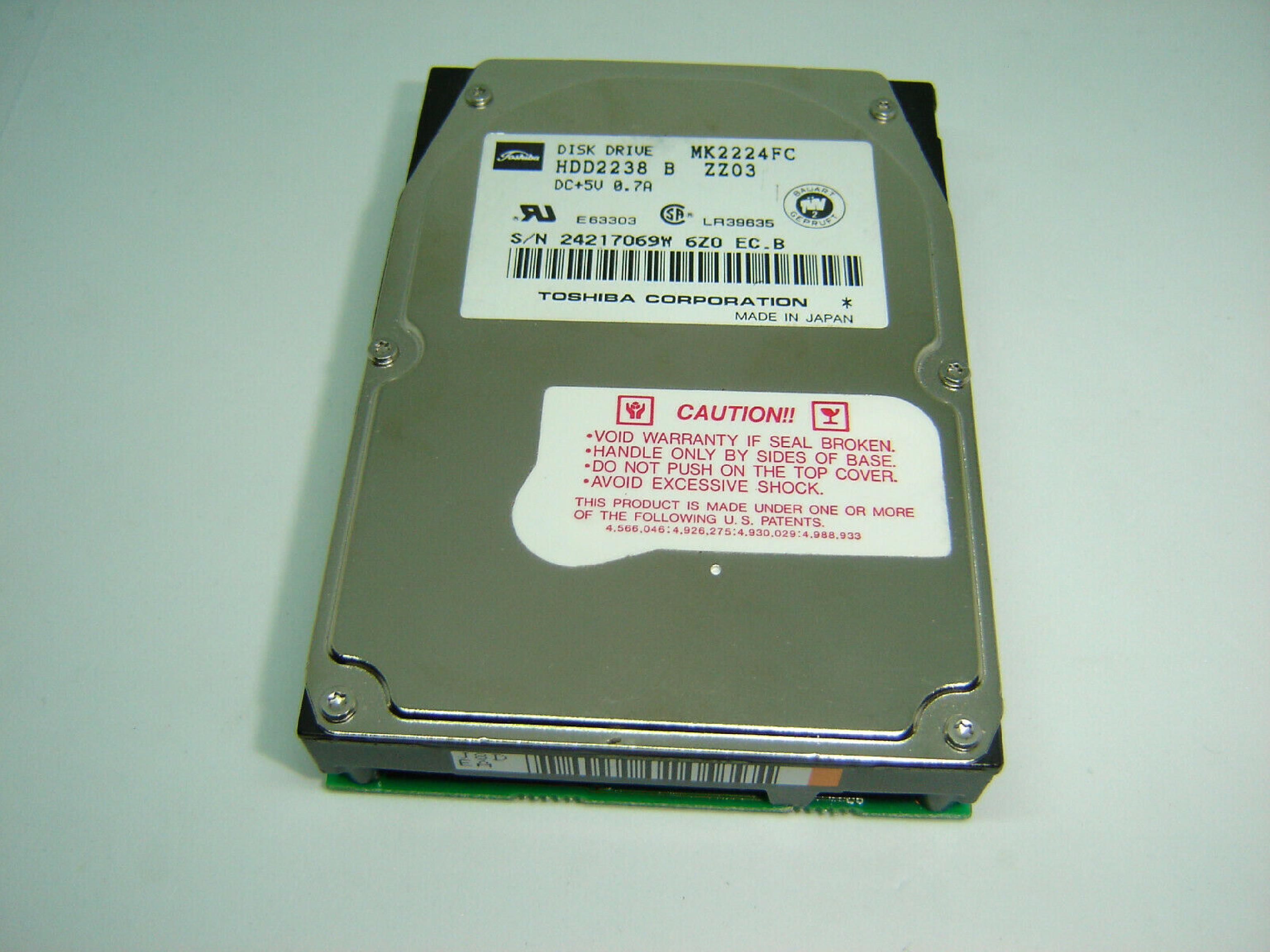 TOSHIBA MK2224FC 213MB 2.5INCH IDE 19MM NOTEBOOK HARD DRIVE