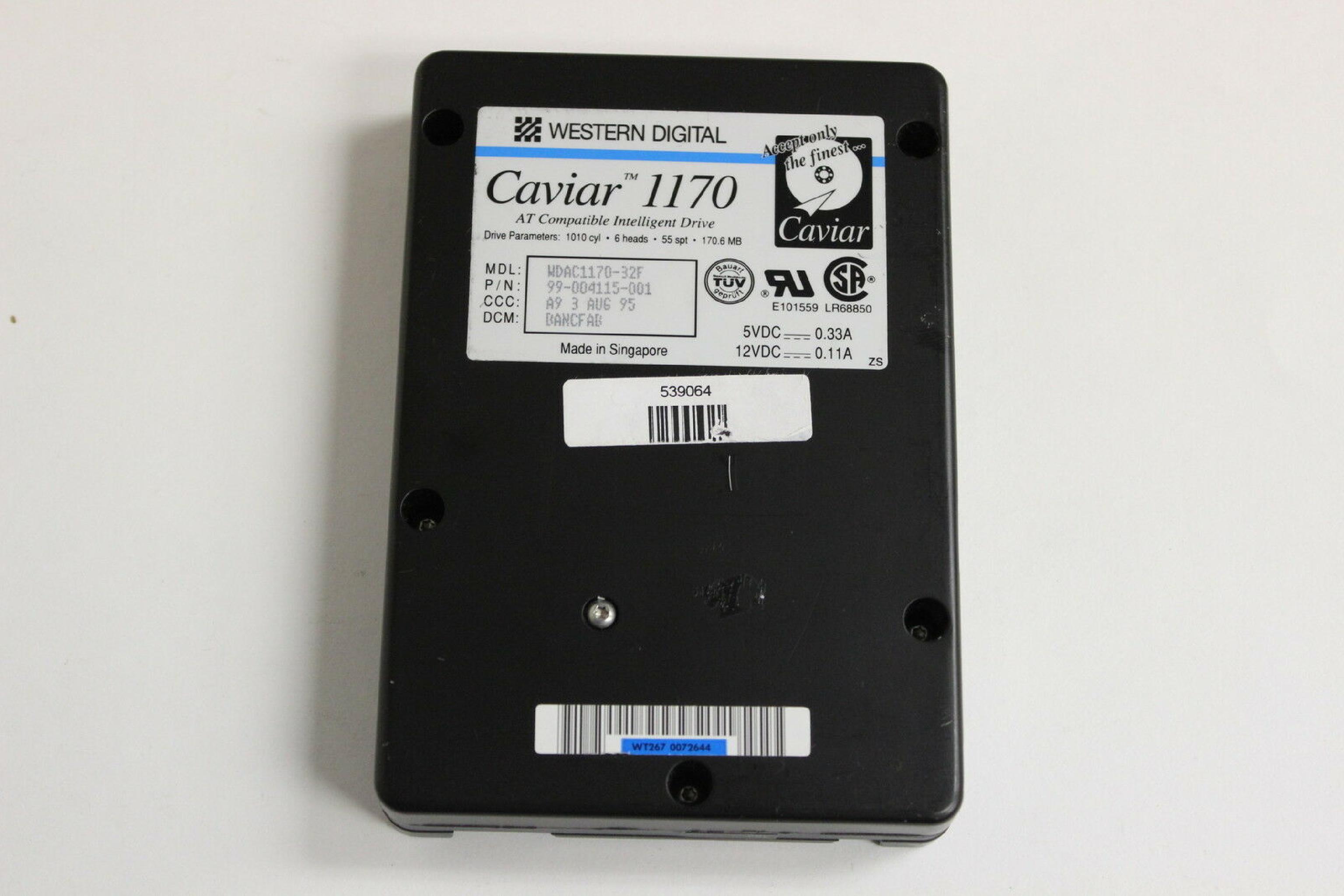 WESTERN DIGITAL / WD CAVIAR 1170 170MB 3.5 IDE 3H HARD DRIVE