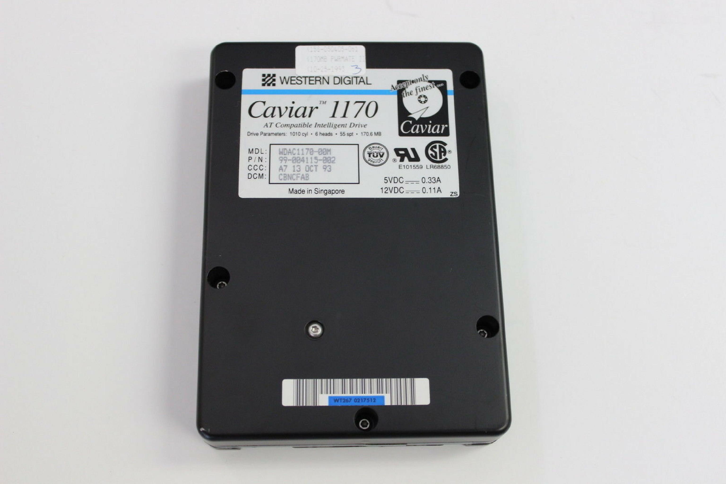 WESTERN DIGITAL / WD CAVIAR 1170 170MB 3.5 IDE 3H HARD DRIVE