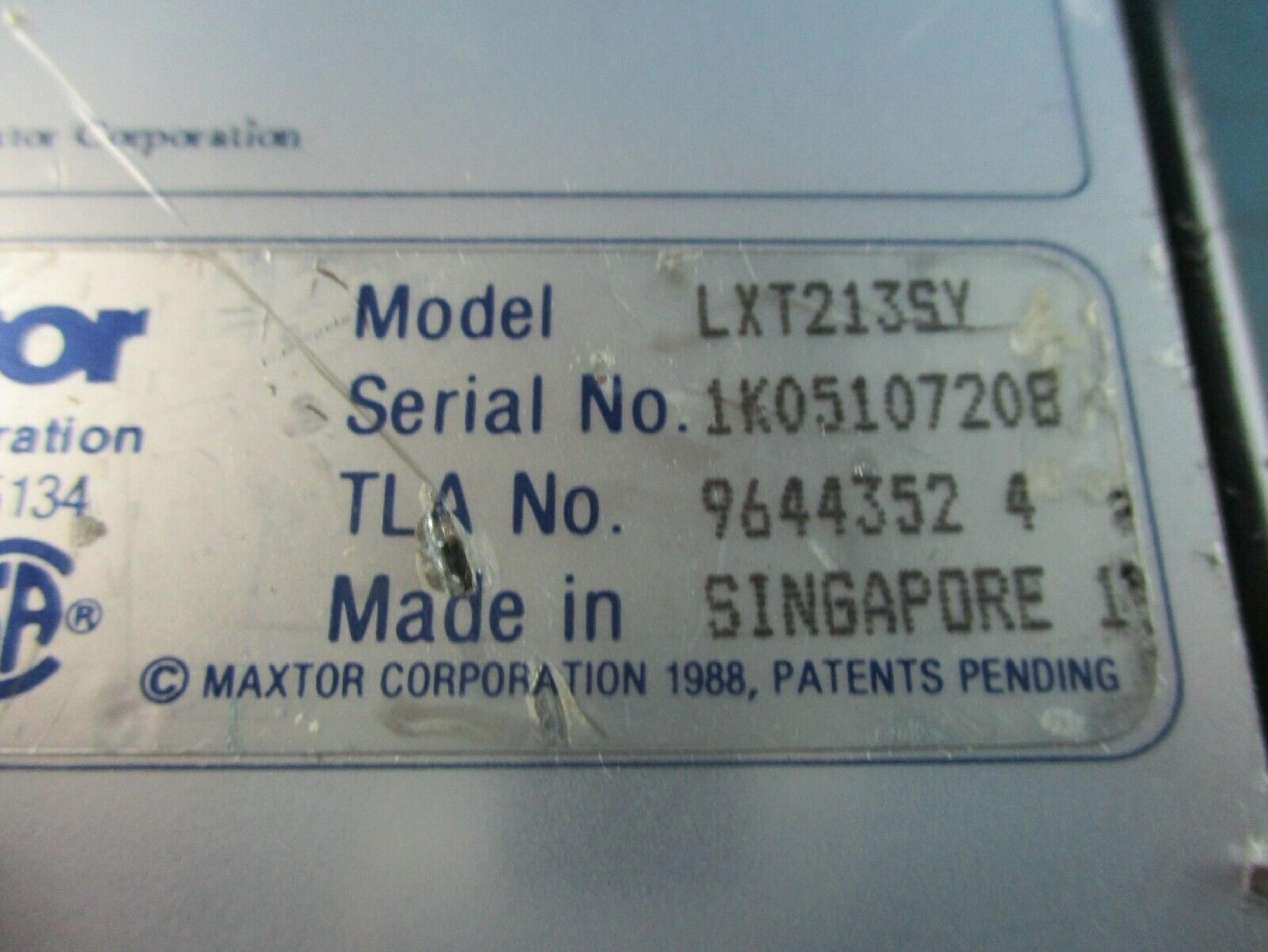 MAXTOR LXT213SY 212MB 3.5 HH SCSI HARD DRIVE PULLED FROM SPARC STATION IPX